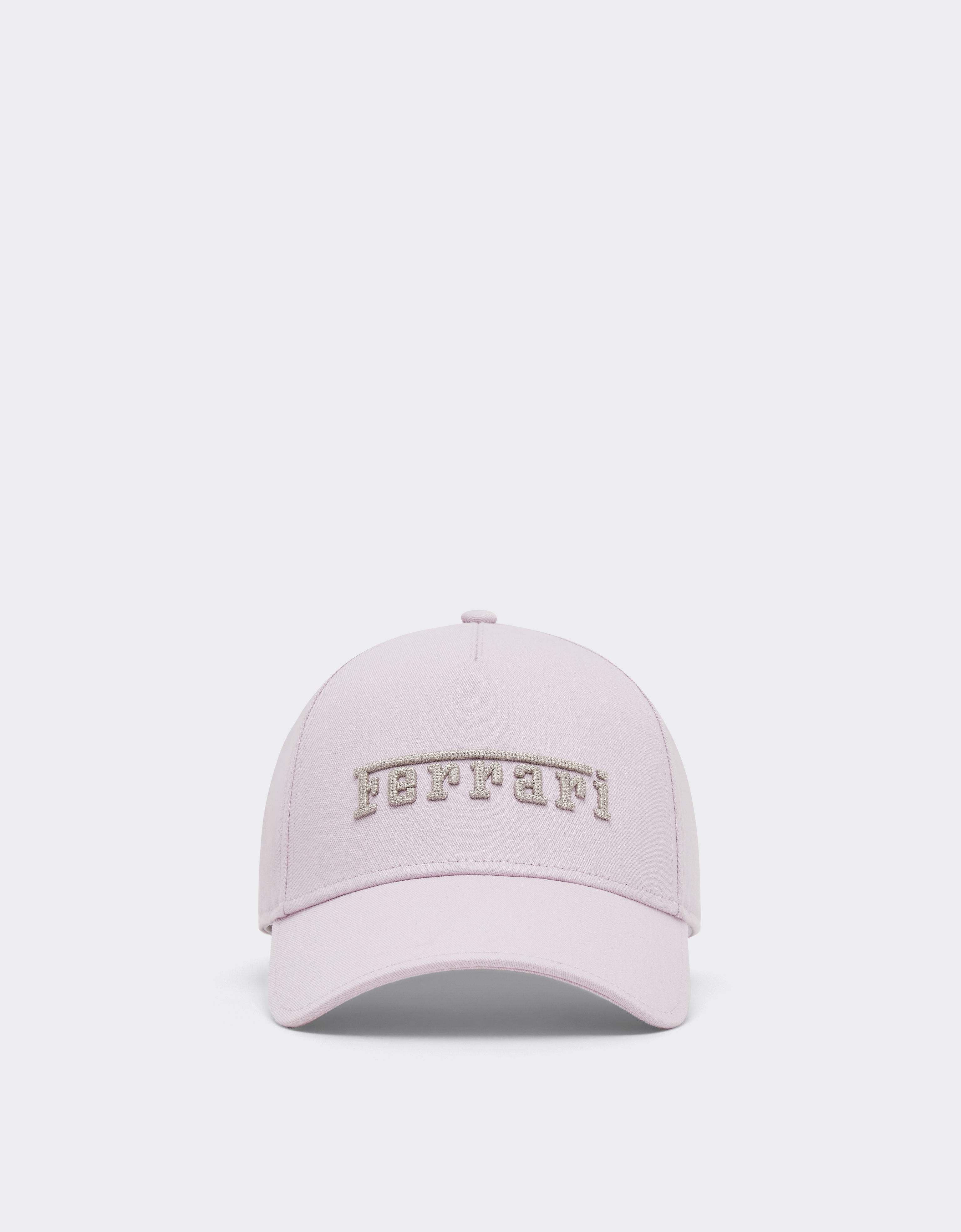 Baseball cap with embroidered Ferrari logo in Wisteria