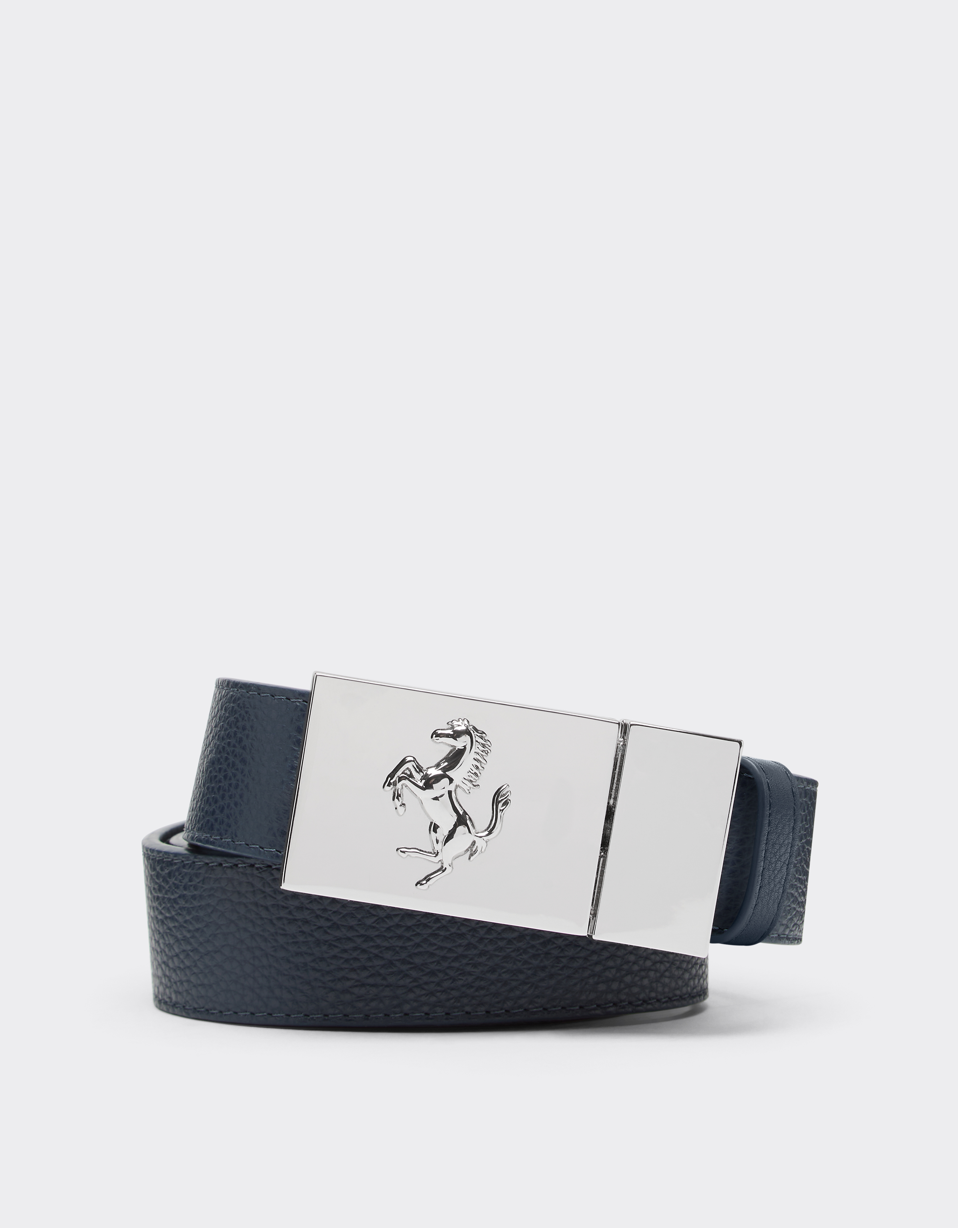 Ferrari Reversible Leather Belt In Blue