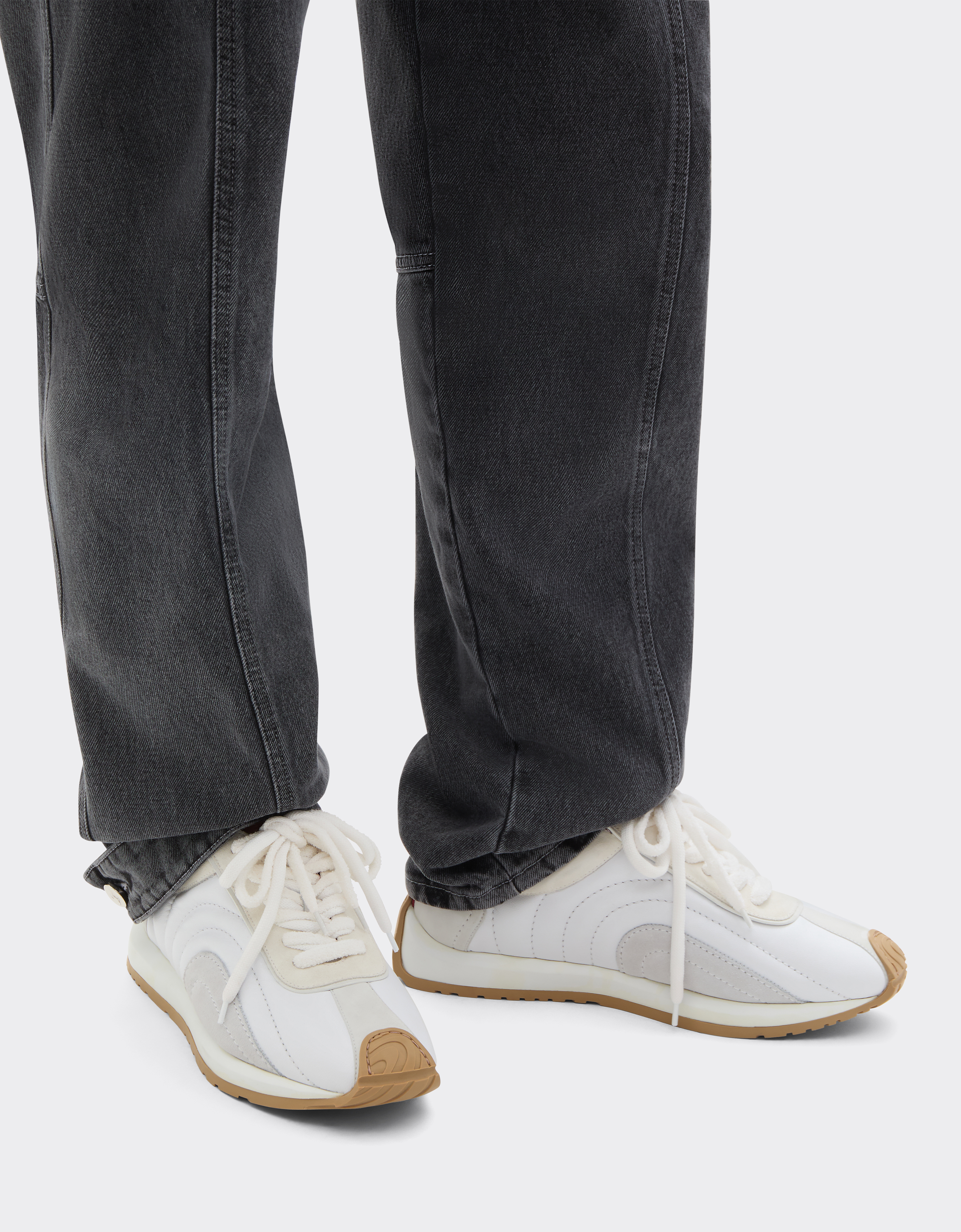 Ferrari Sneaker Aus Leder Und Wildleder - Male Sneaker Optisch Weiß 40 