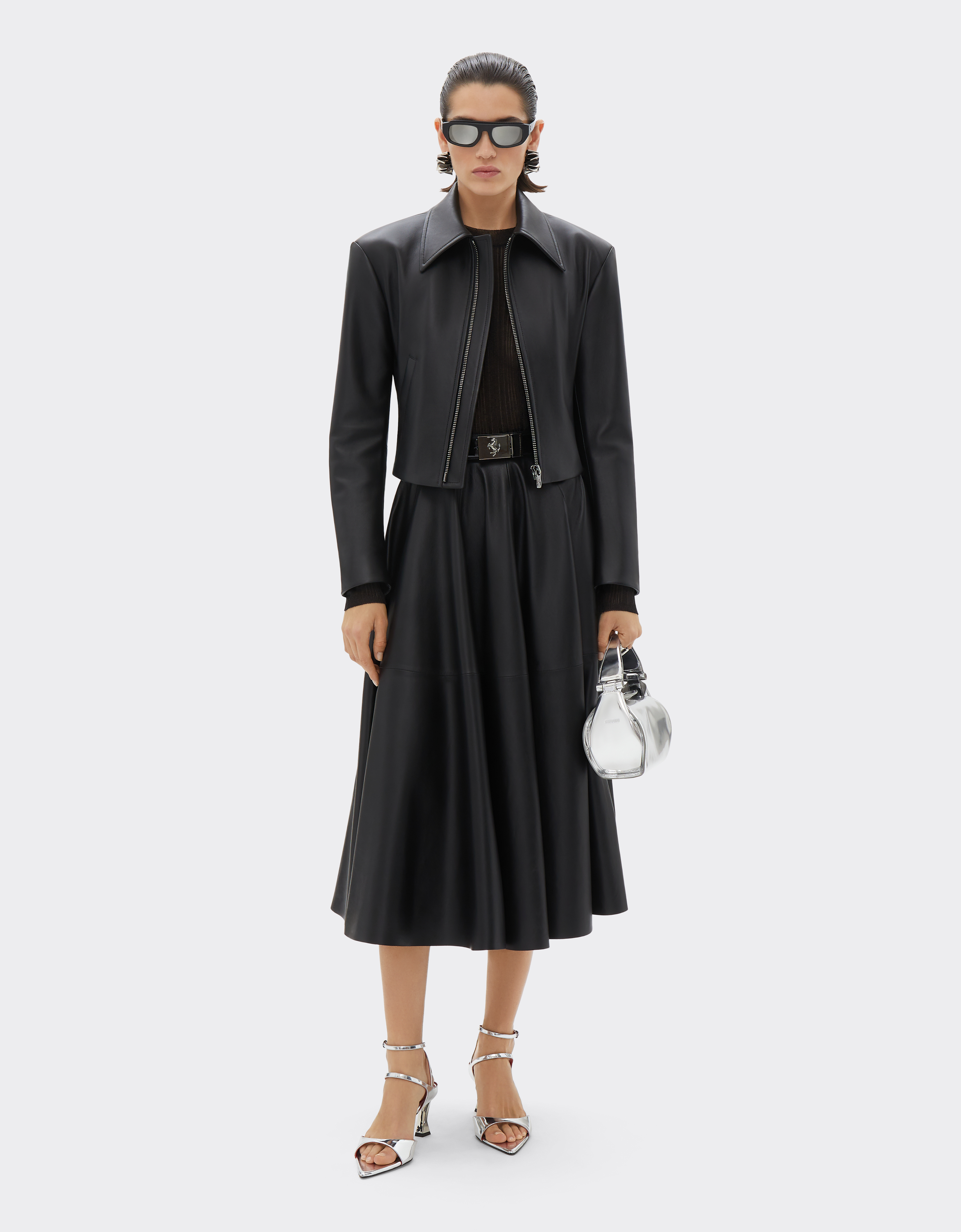 Ferrari Biker Jacket In Nappa Leather In Black