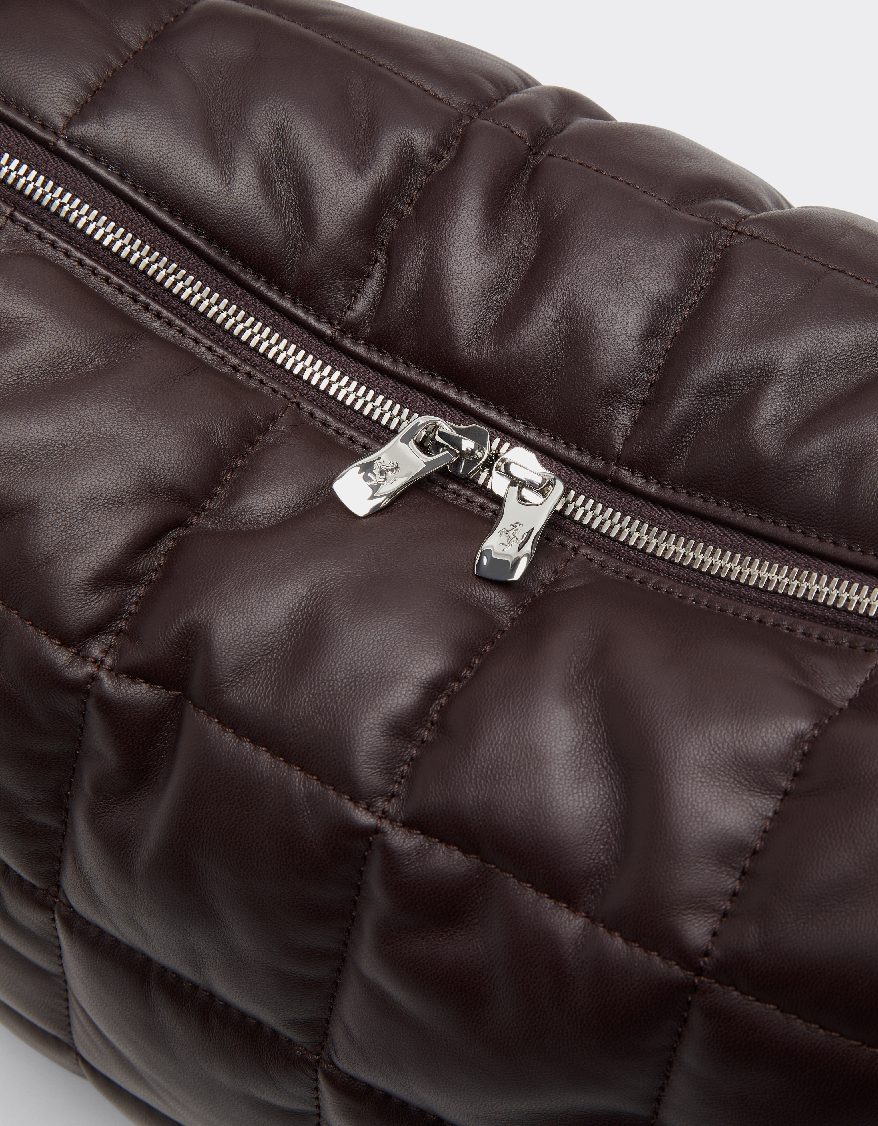 Ferrari Gt Soft Shoulder Bag In Quilted Leather In Brown