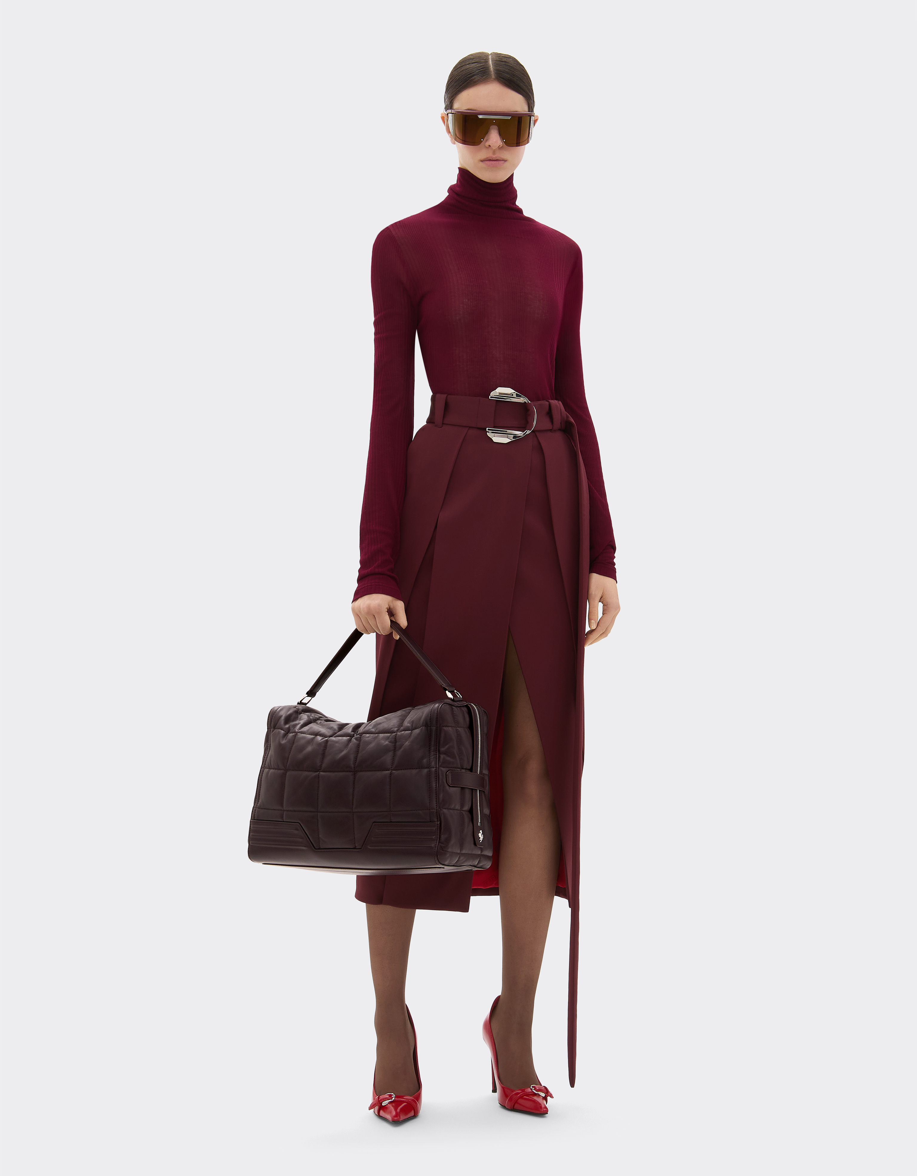 Ferrari Gt Soft Shoulder Bag In Quilted Leather In Brown