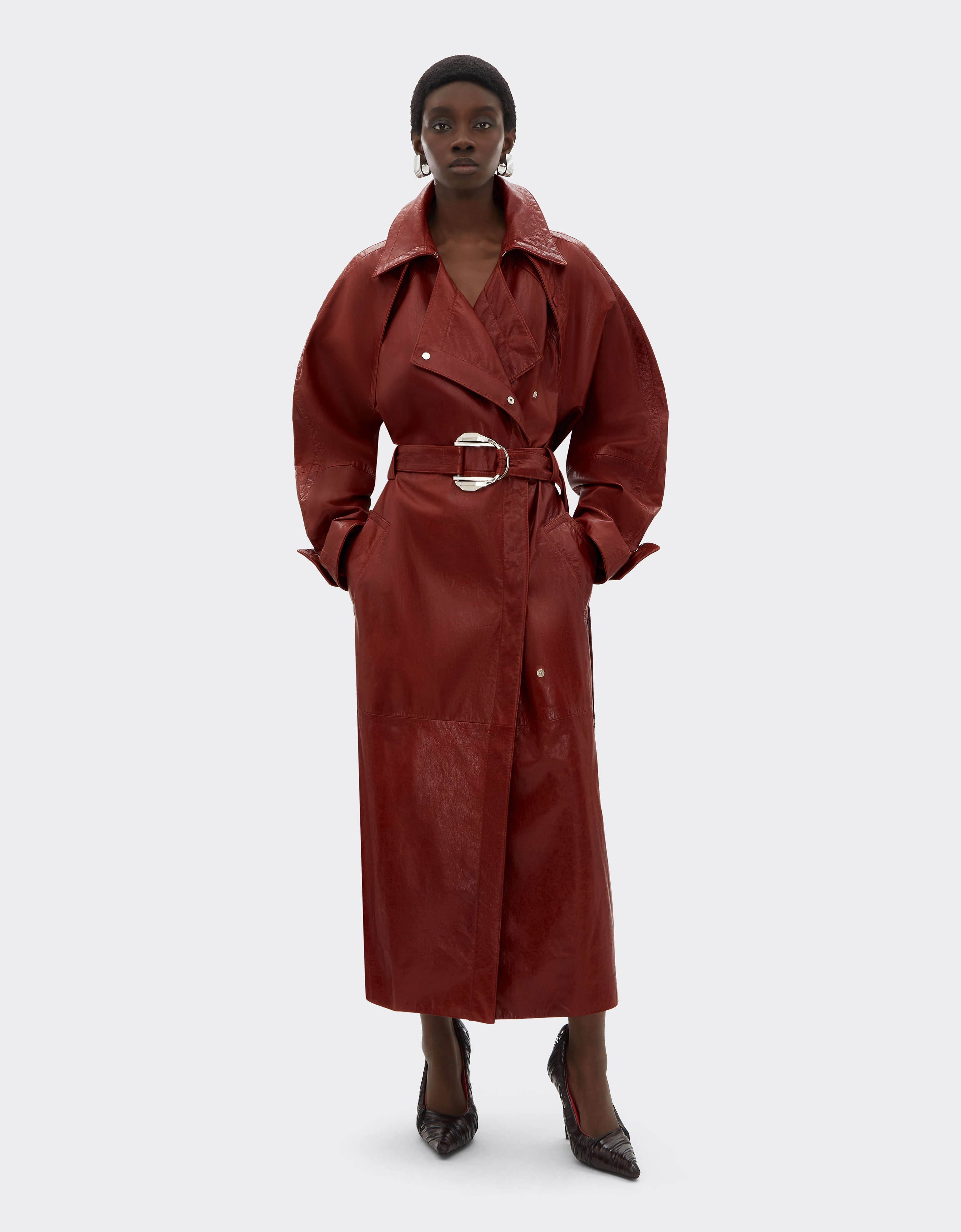  Ferrari Mantel Aus Gewachstem Leder - Female Jacken Fired Brick 40 