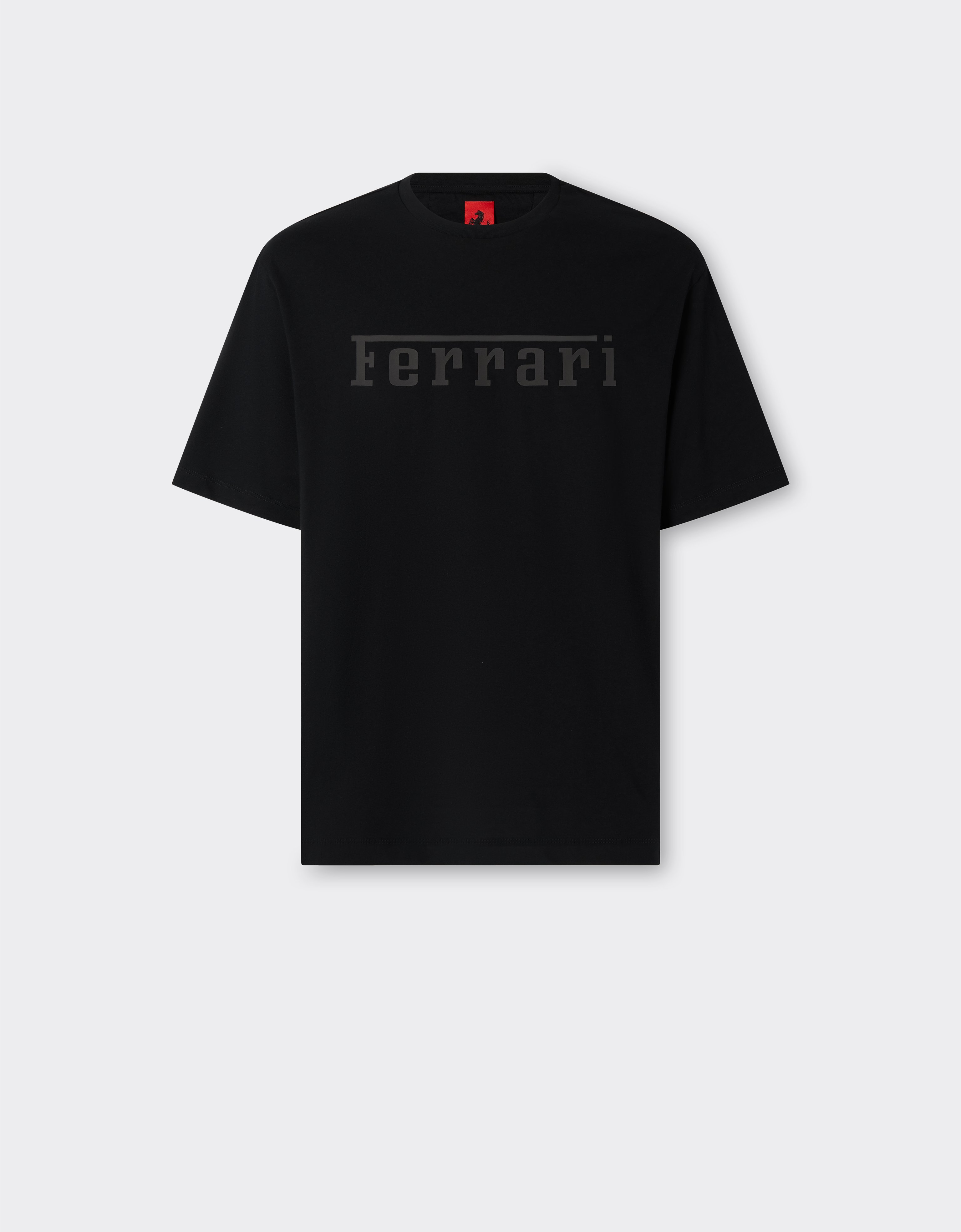 ブラック コットン Tシャツ Ferrariロゴ | Ferrari®