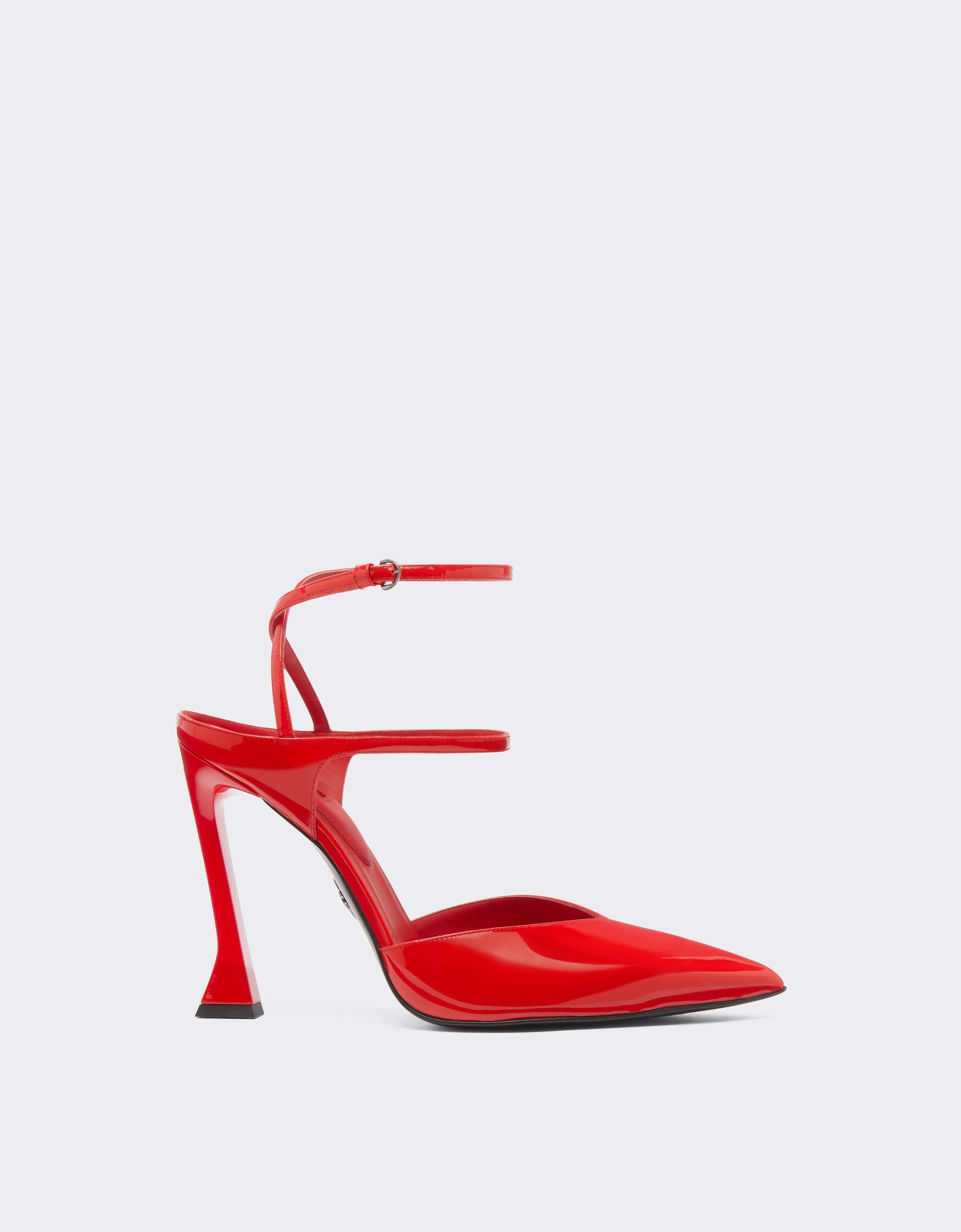 Ferrari Pump Shoe In Coated Leather In Rosso Dino