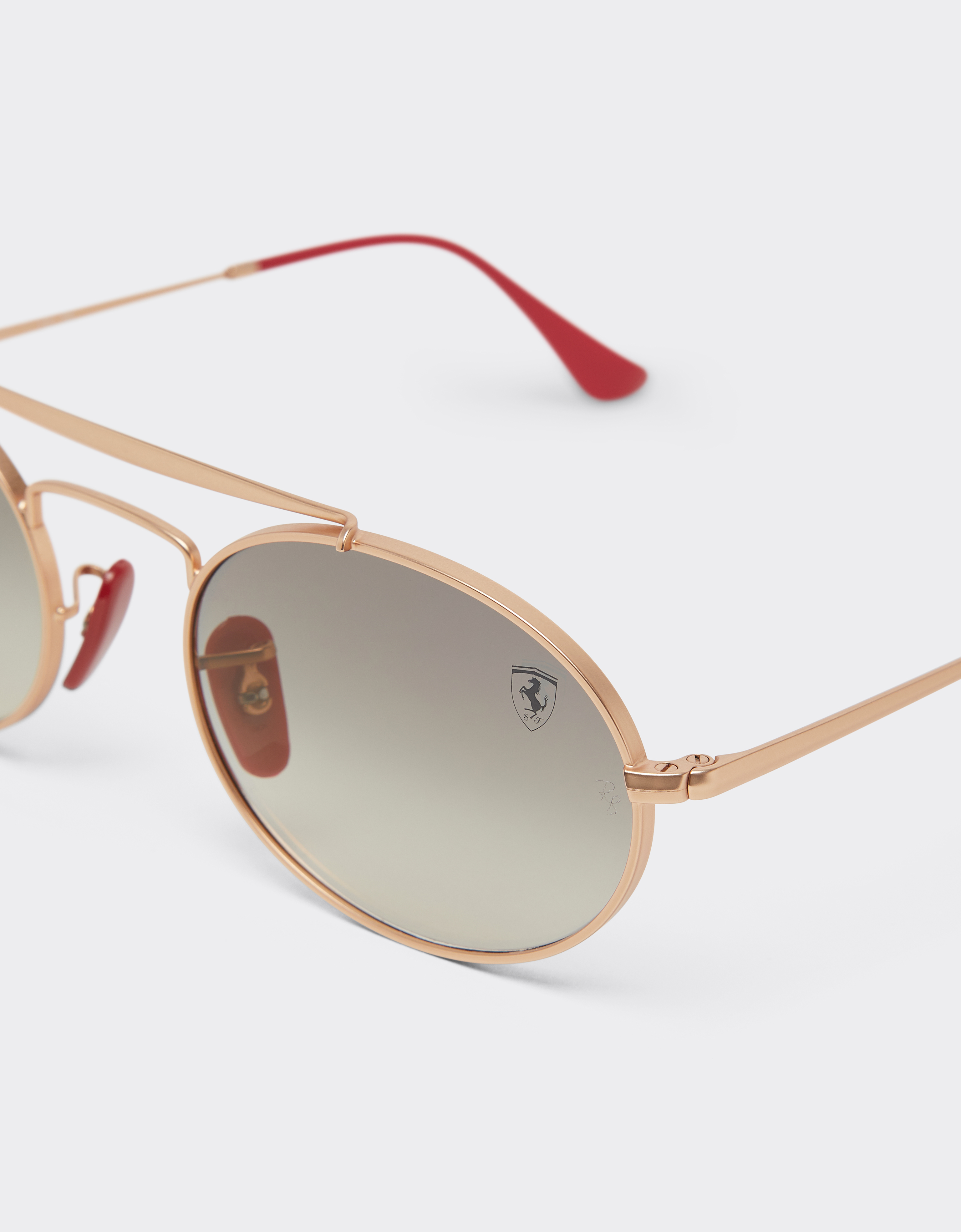 Ferrari Ray-ban For Scuderia  Rb3775m In Rose Gold Metal With Light Grey Gradient Lenses In Silver