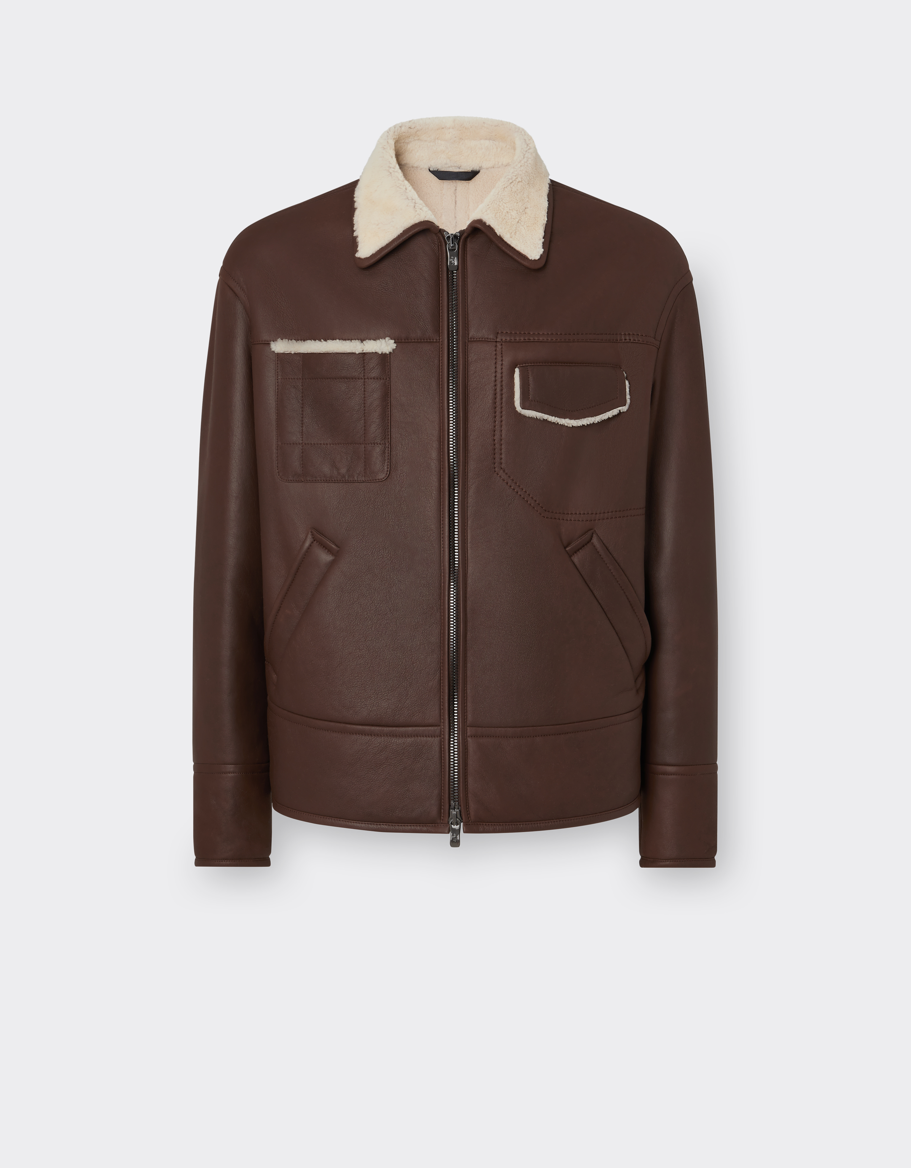 Ferrari Shearling Bomber Jacket In #n/d