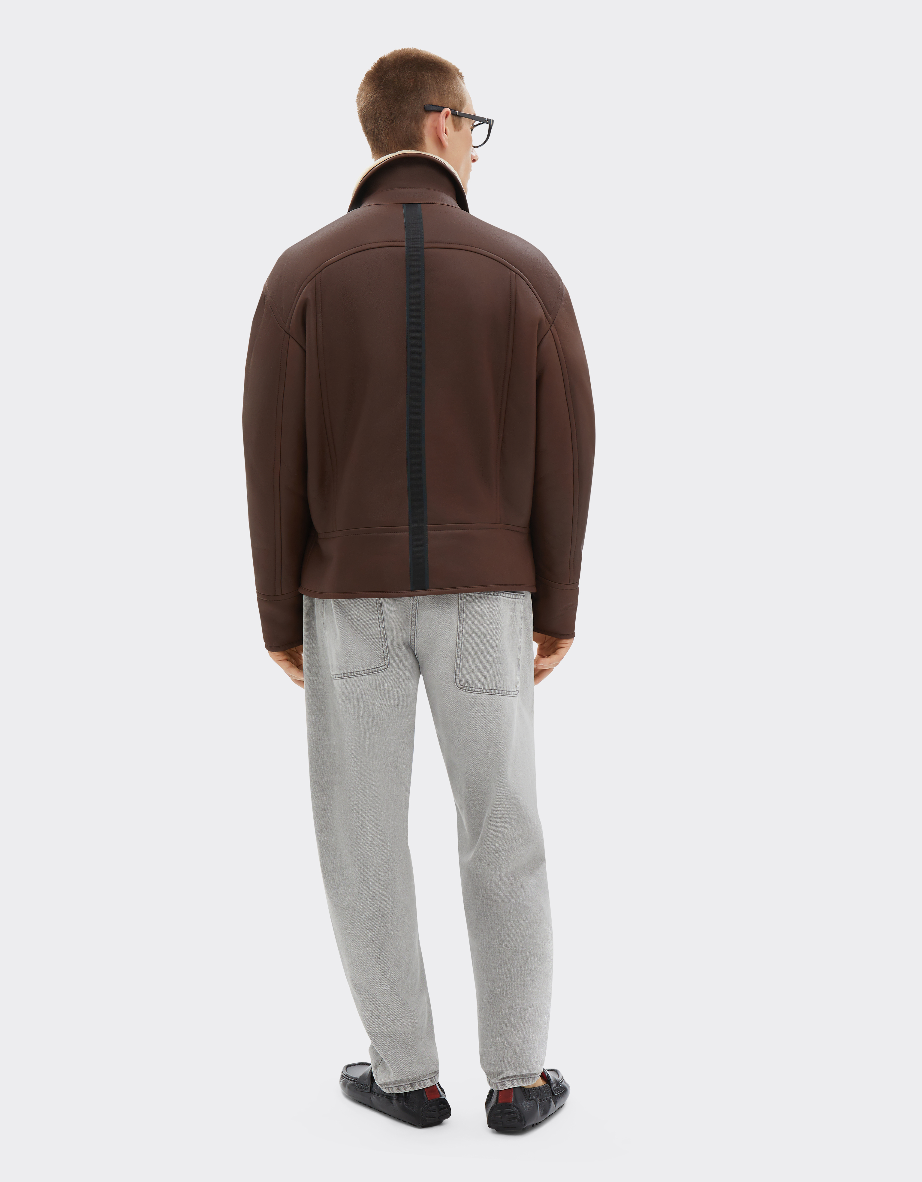 Ferrari Shearling Bomber Jacket In #n/d