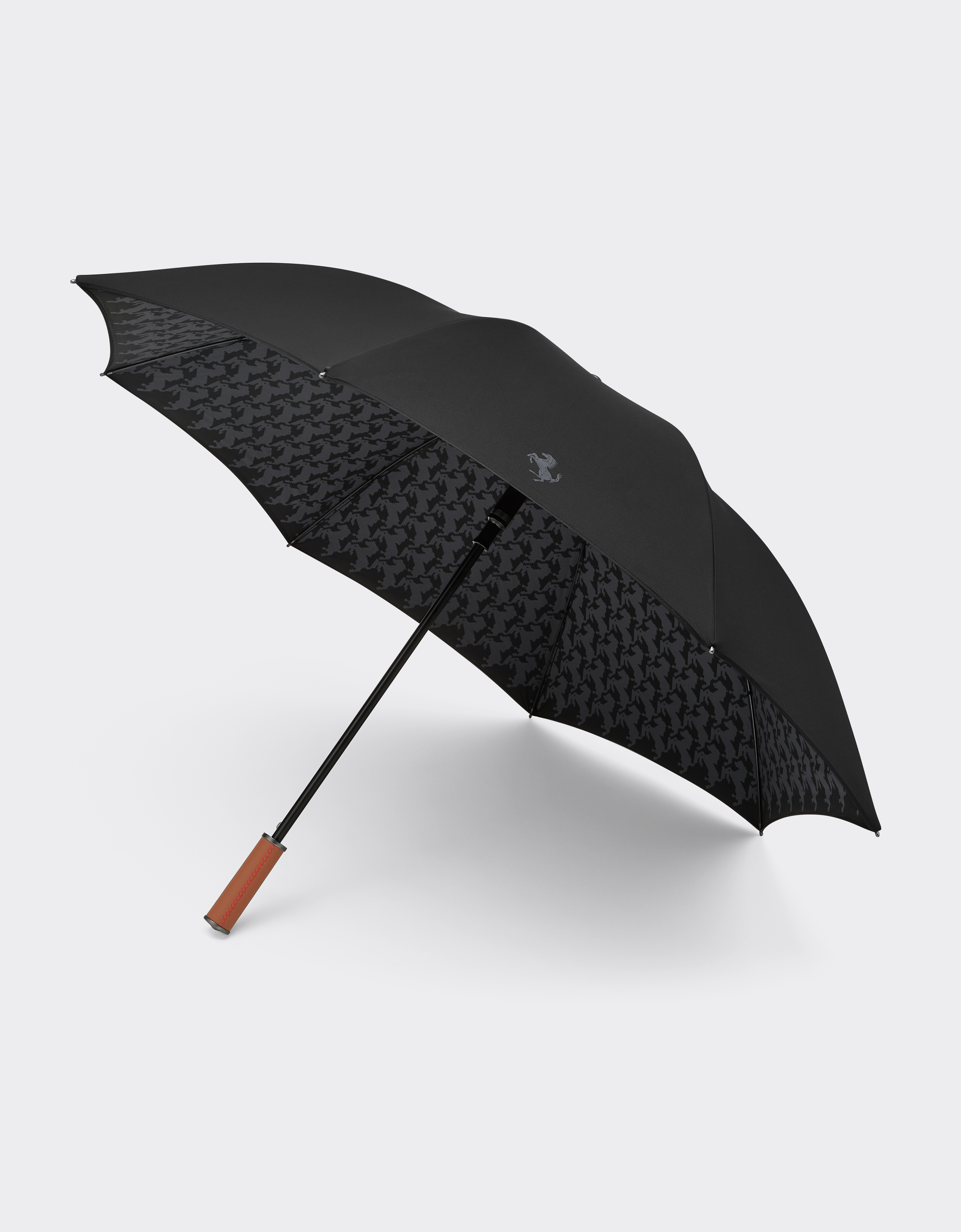 Ferrari Umbrella With Cavallino Pixel Motif In Black