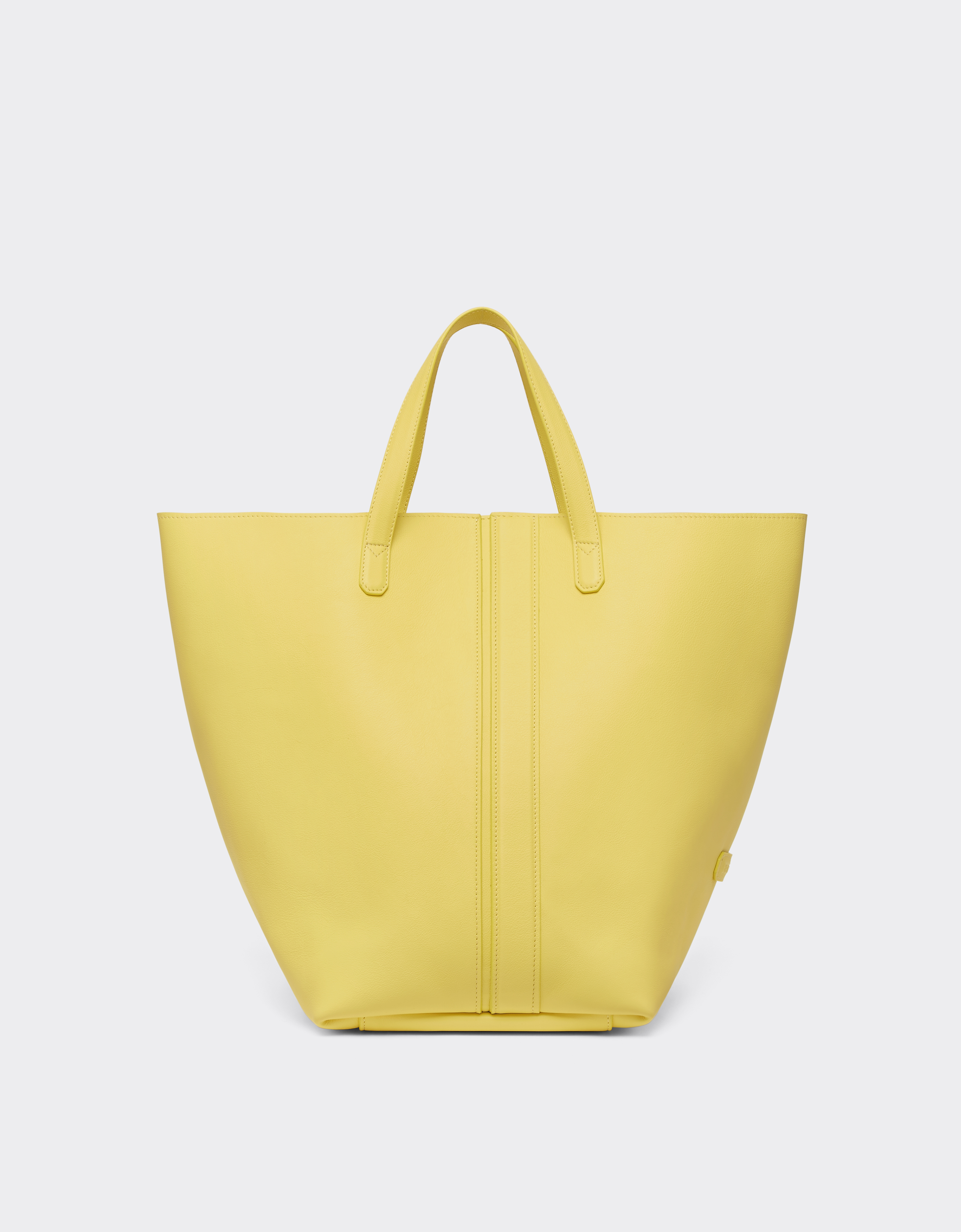 Ferrari Tote Bag In Smooth Nappa Leather In Giallo Modena