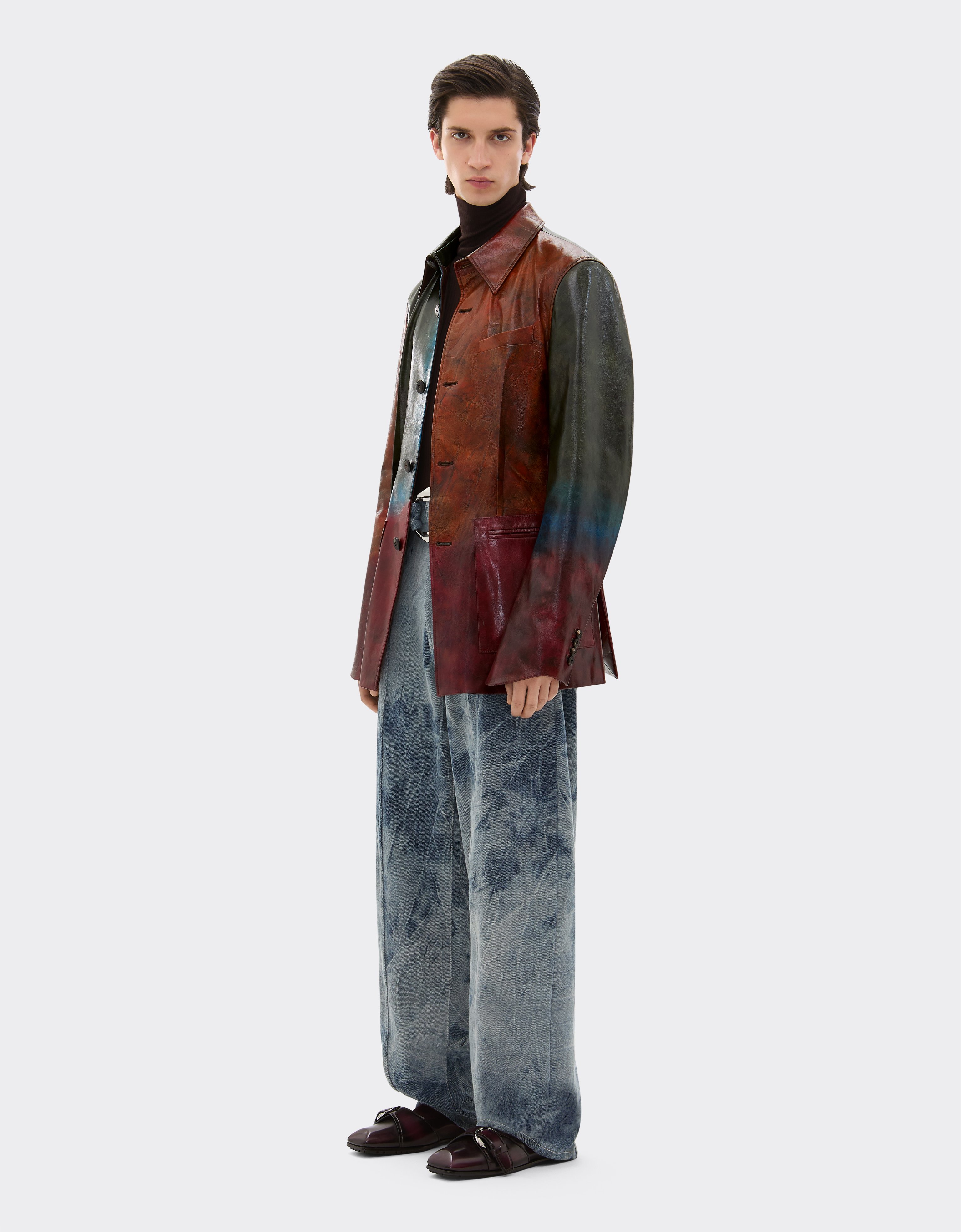 Ferrari Misted Leather Blazer In Multi