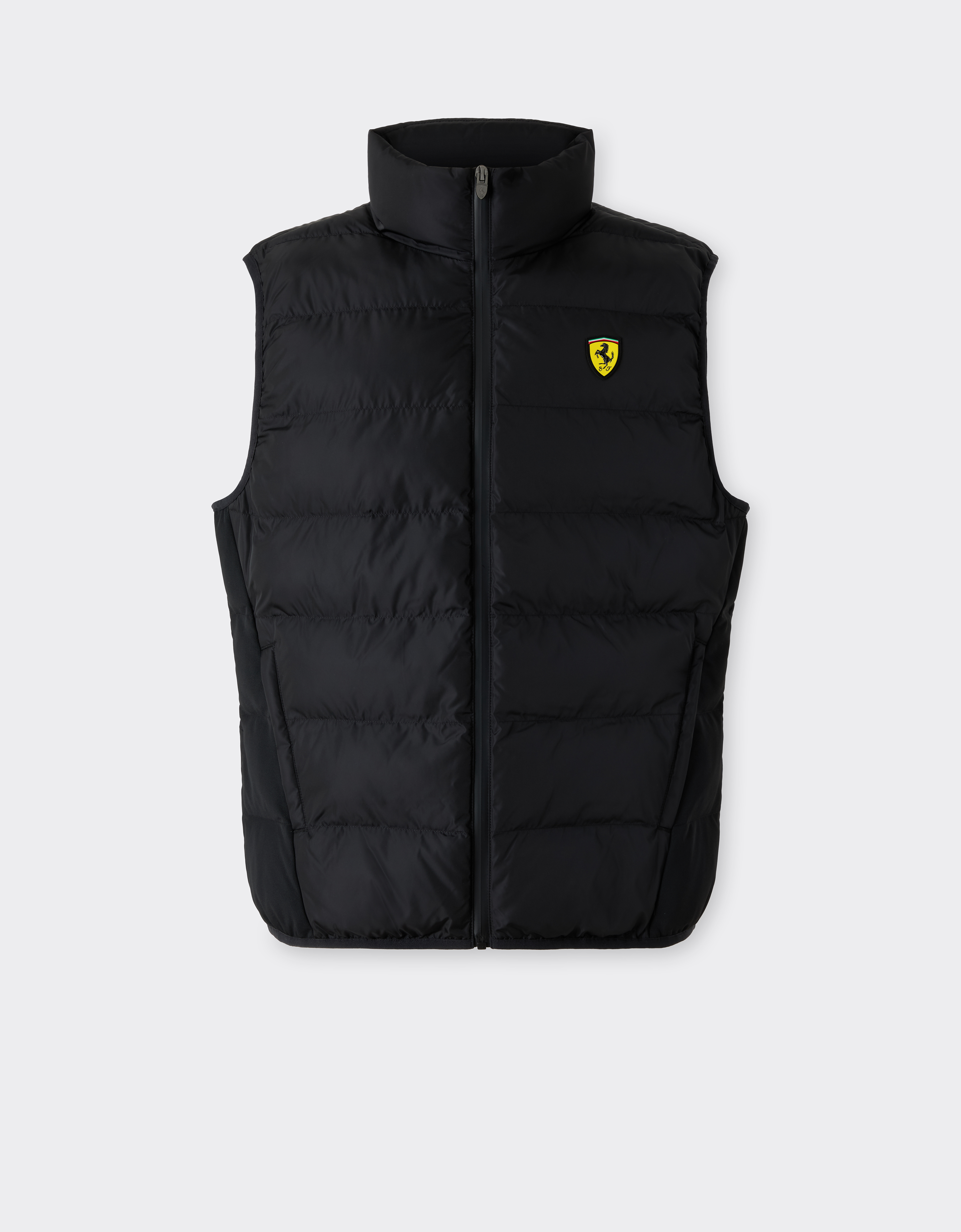 Ferrari Men's Nero Quilted Nylon Vest With Scudetto - 3XL