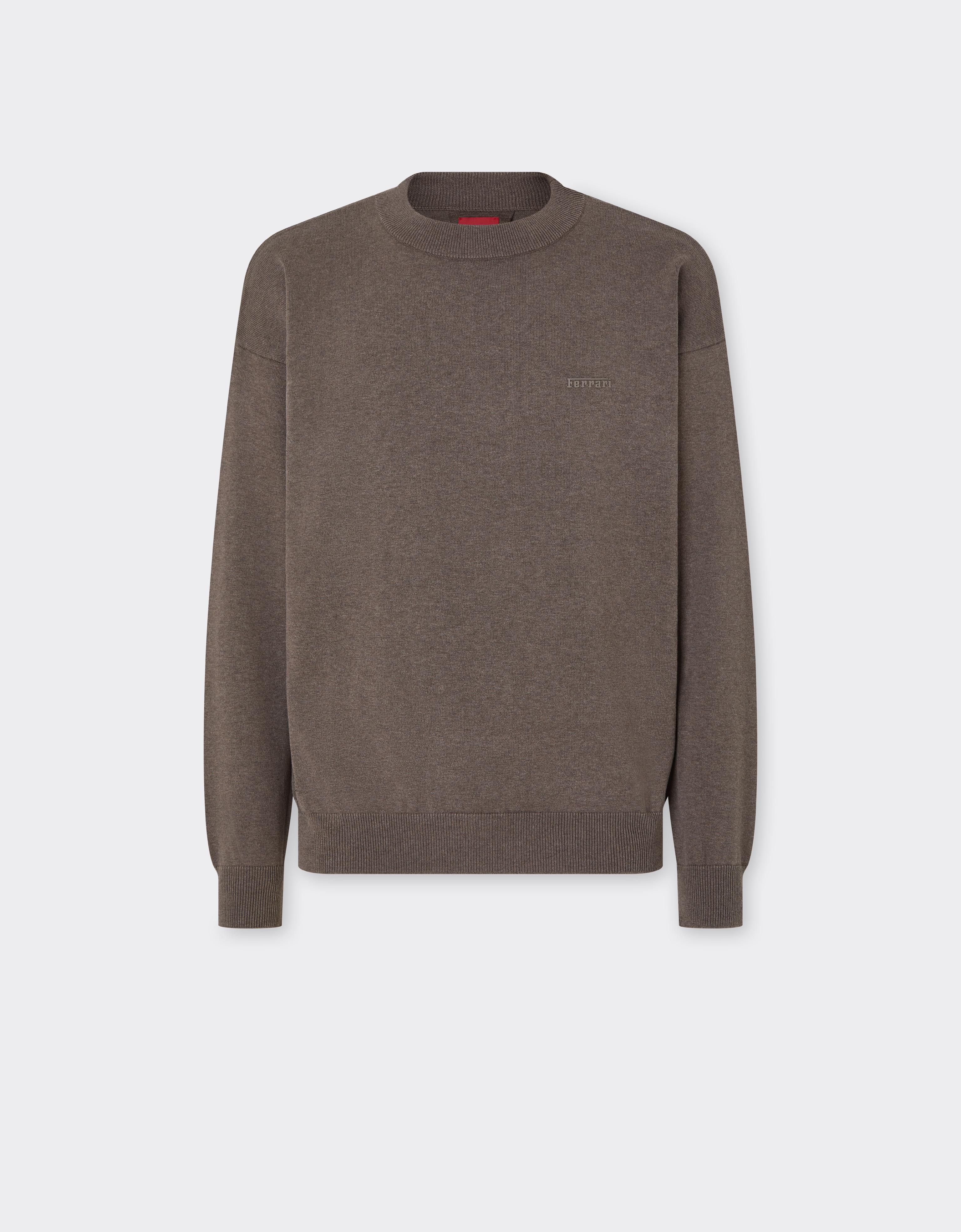 Ferrari Men's Clay Cotton And Silk Sweater With Logo - Sweaters & Knitwear 46
