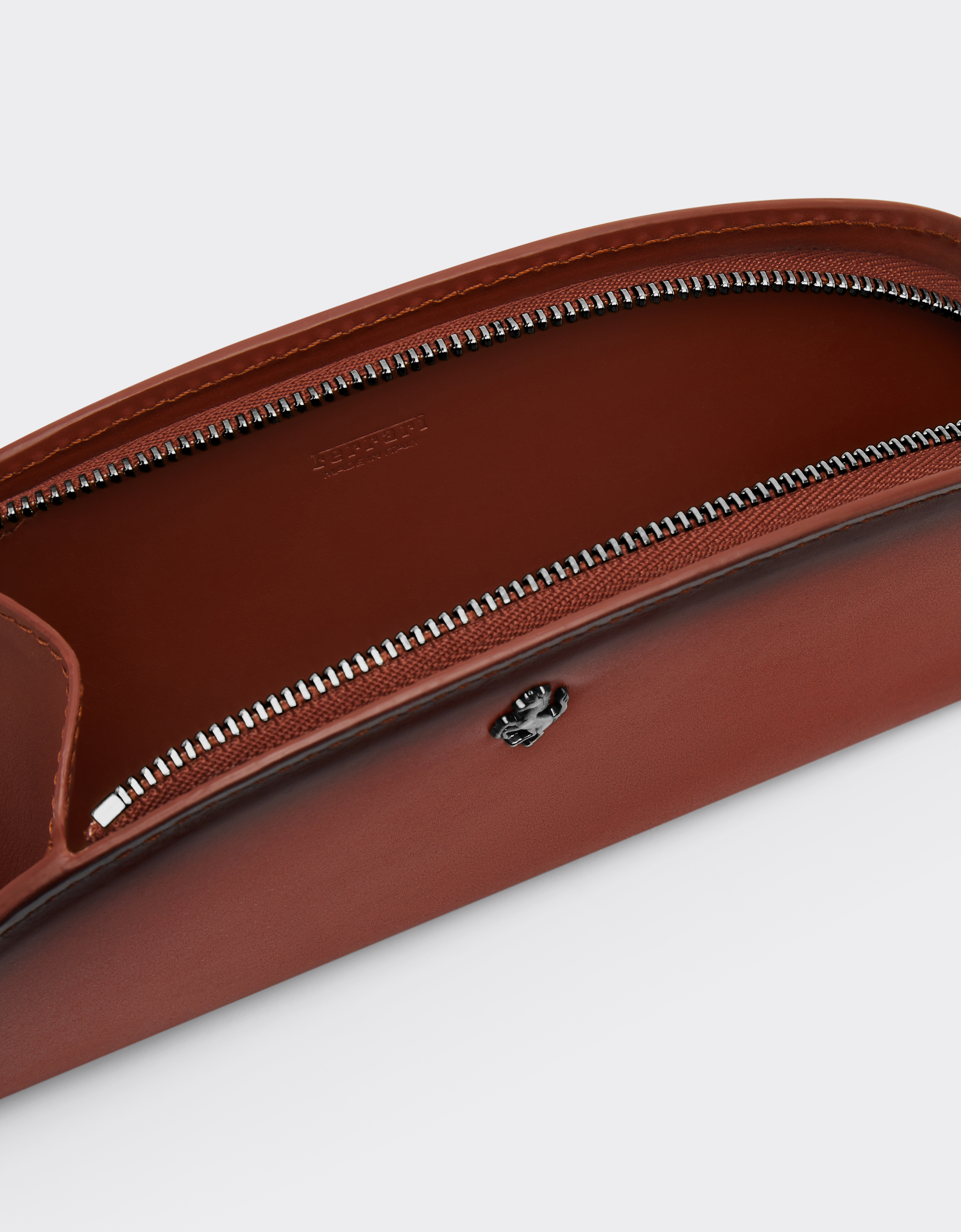 Ferrari La  Dino Pouch In Gradient Leather In Brown