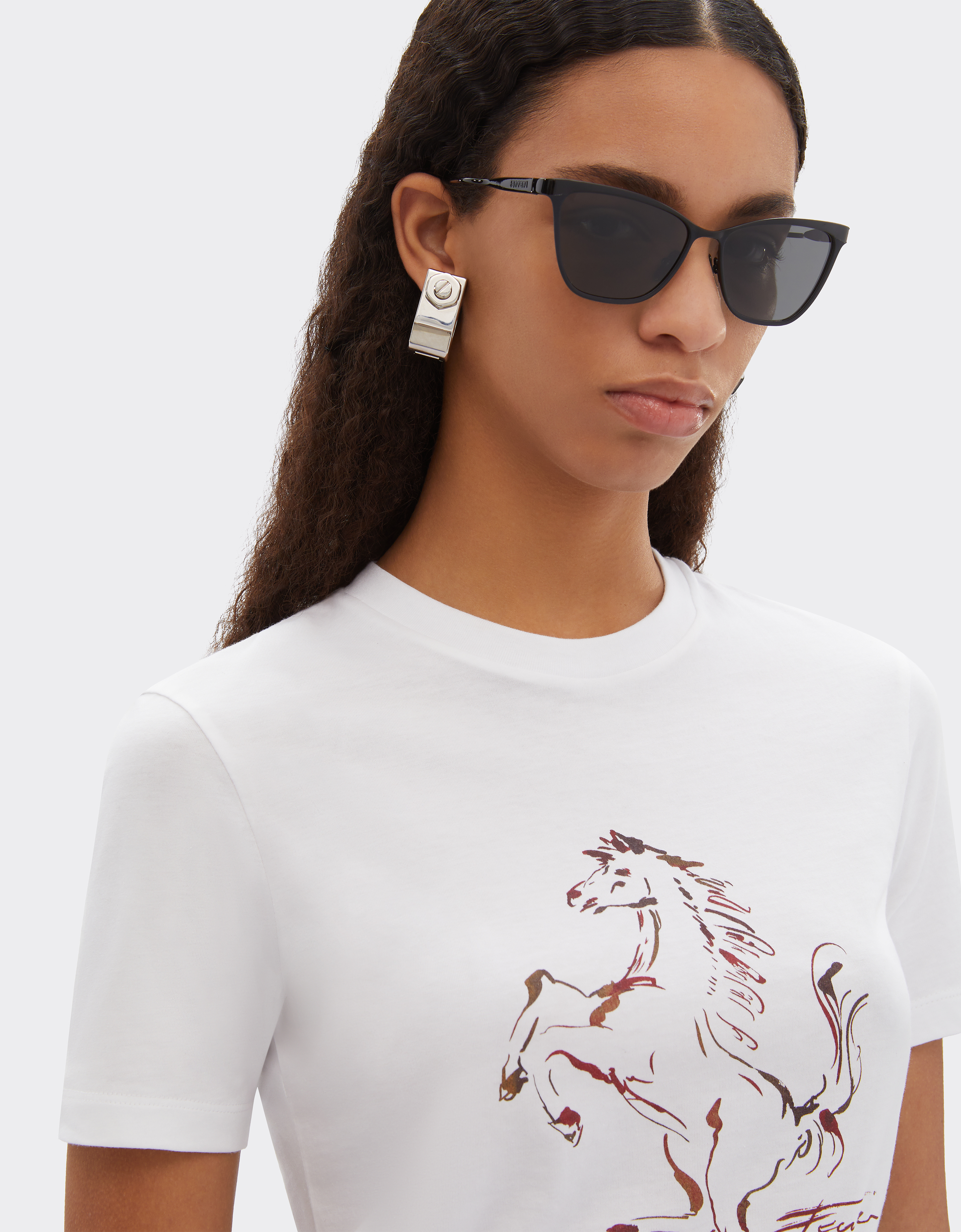  Ferrari Ferrari-sonnenbrille Aus Schwarzemmetall Mit Polarisierten Schwarzen Kristallgläsern - Female Sonnenbrillen Black Matt Os 