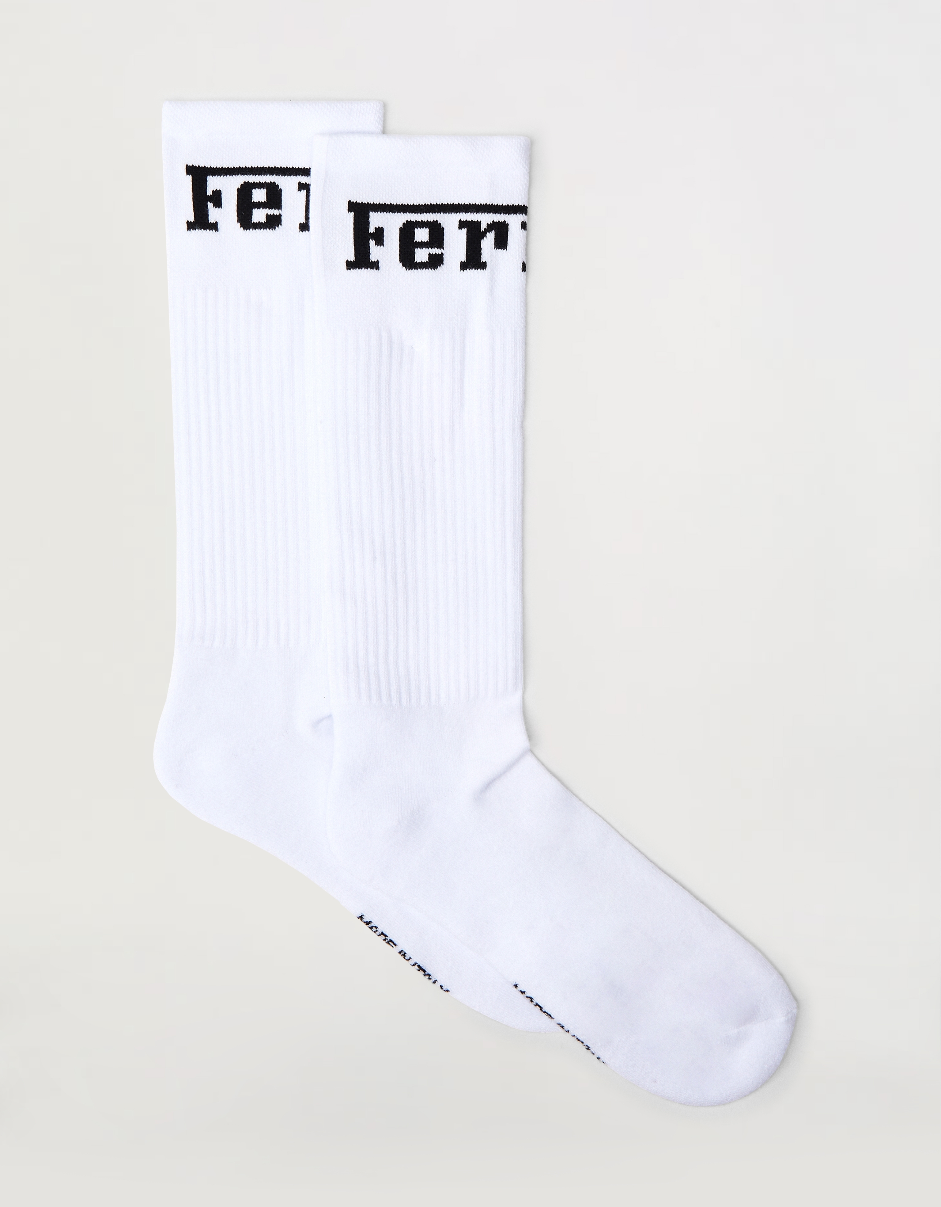 Ferrari Cotton Blend Socks With Logo In Optical White