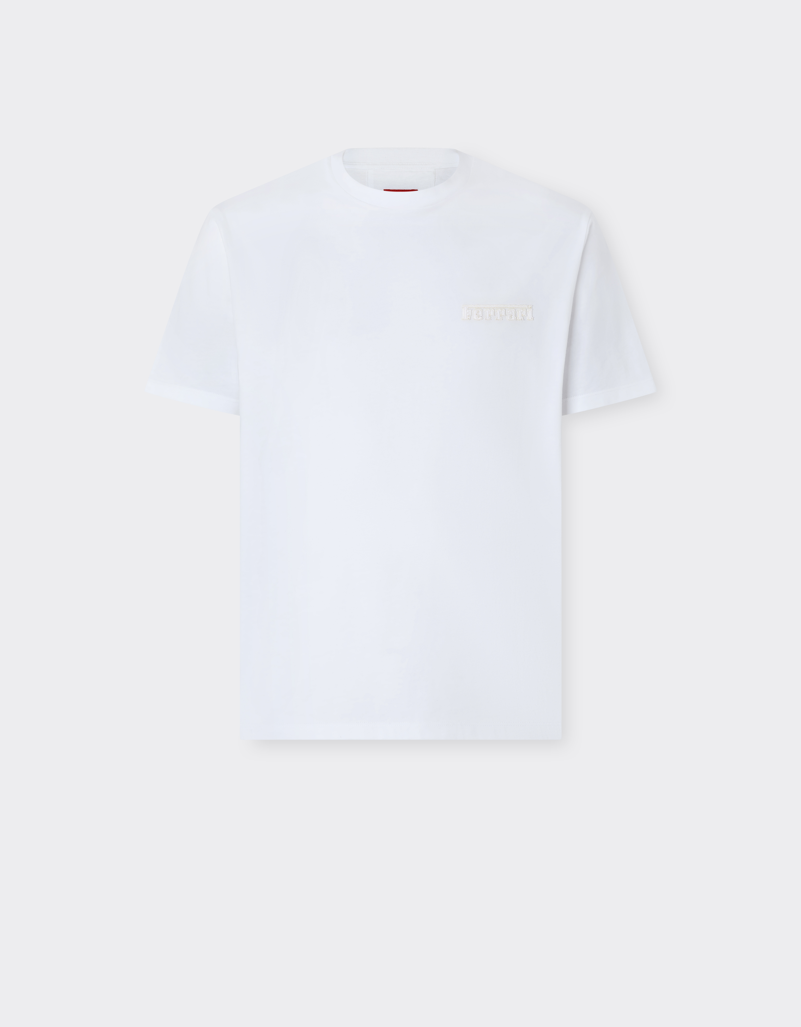 Ferrari Cotton T-shirt With  Logo In White