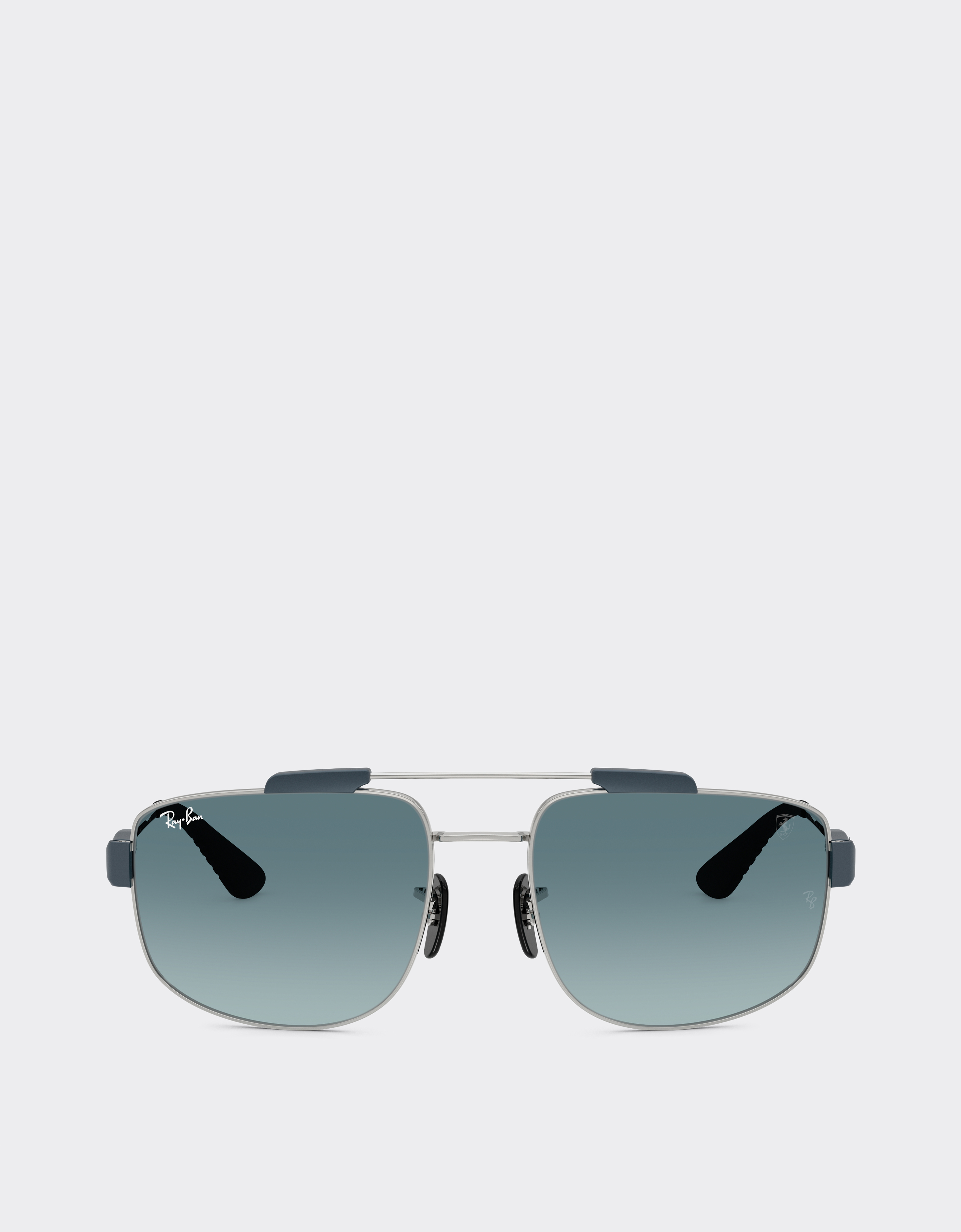 Ferrari Ray-ban For Scuderia  Rb3789m In Silver Metal With Grey Gradient Blue Lenses