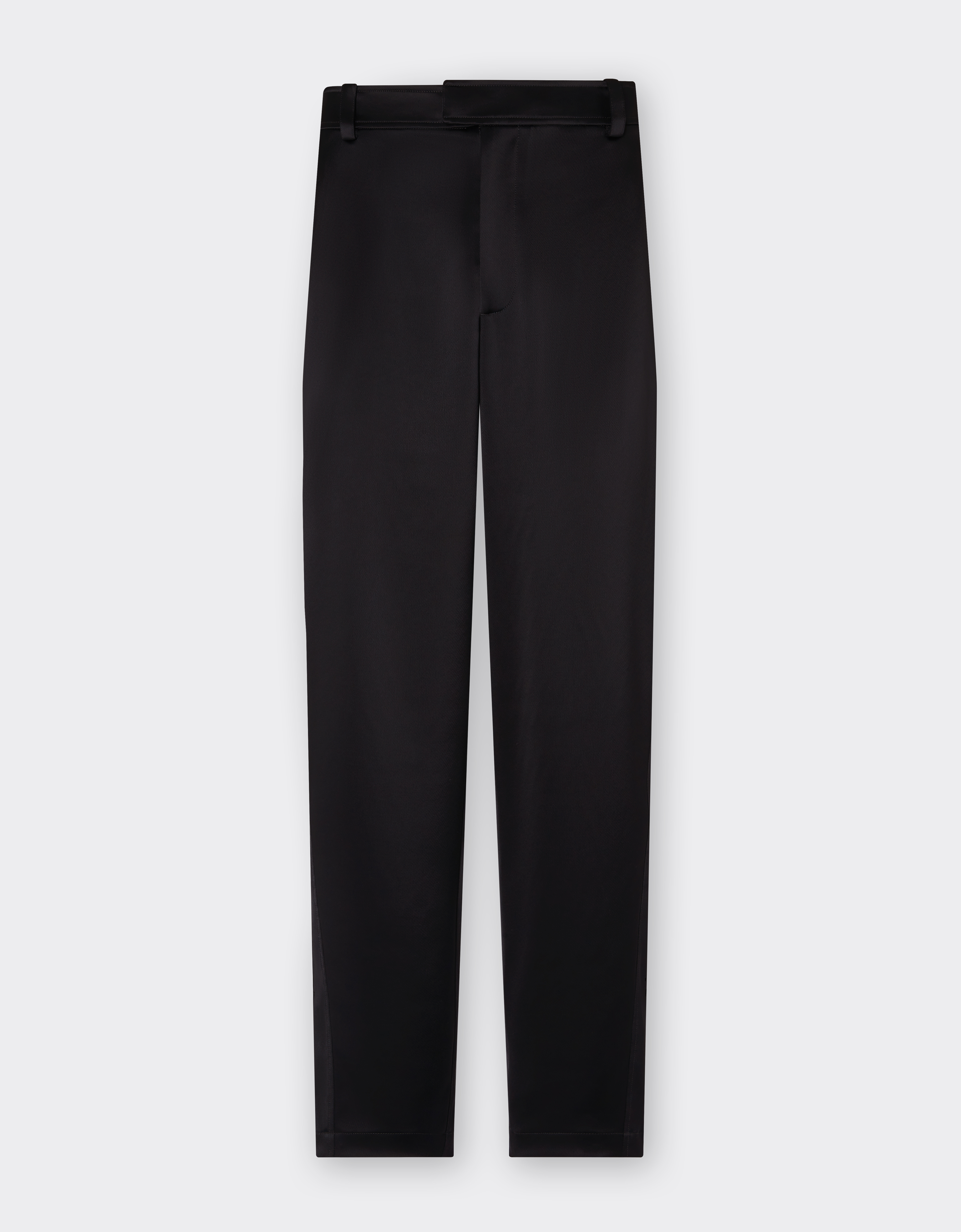 Ferrari Chinos In Stretch Satin Twill In Black