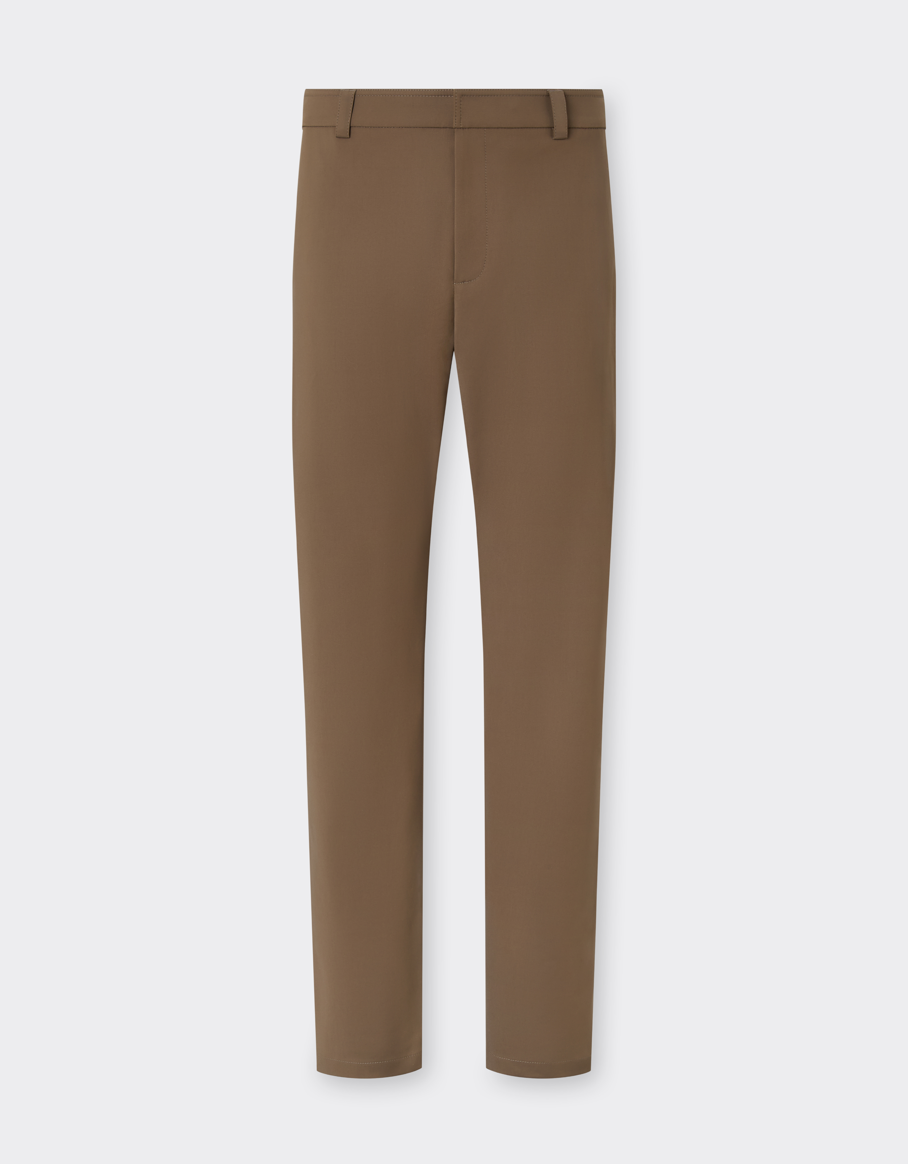 Ferrari Men's Khaki Green Technical Cotton Chino Trousers - Trousers 46