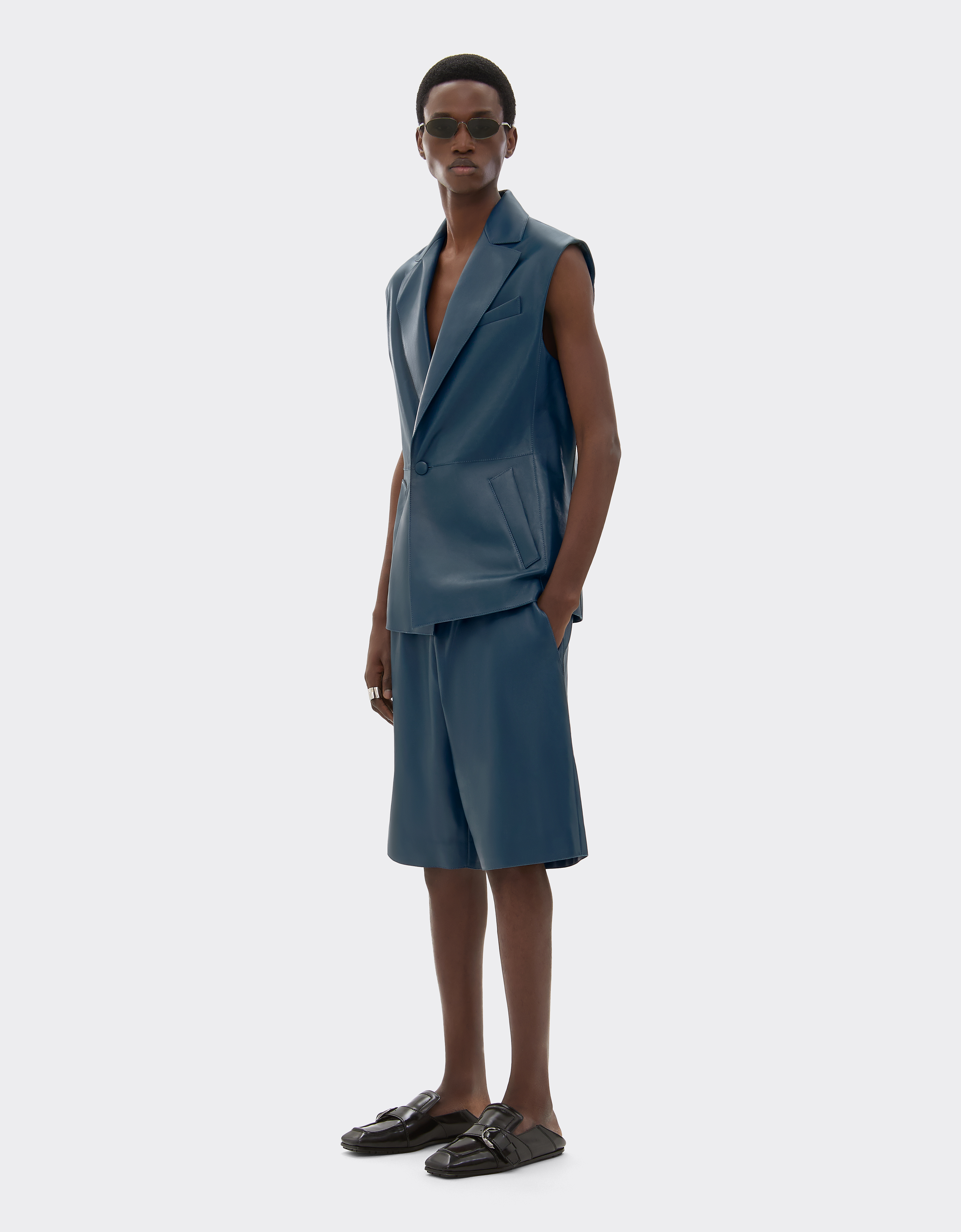 Ferrari Bermuda Shorts In Semi-gloss Nappa Leather