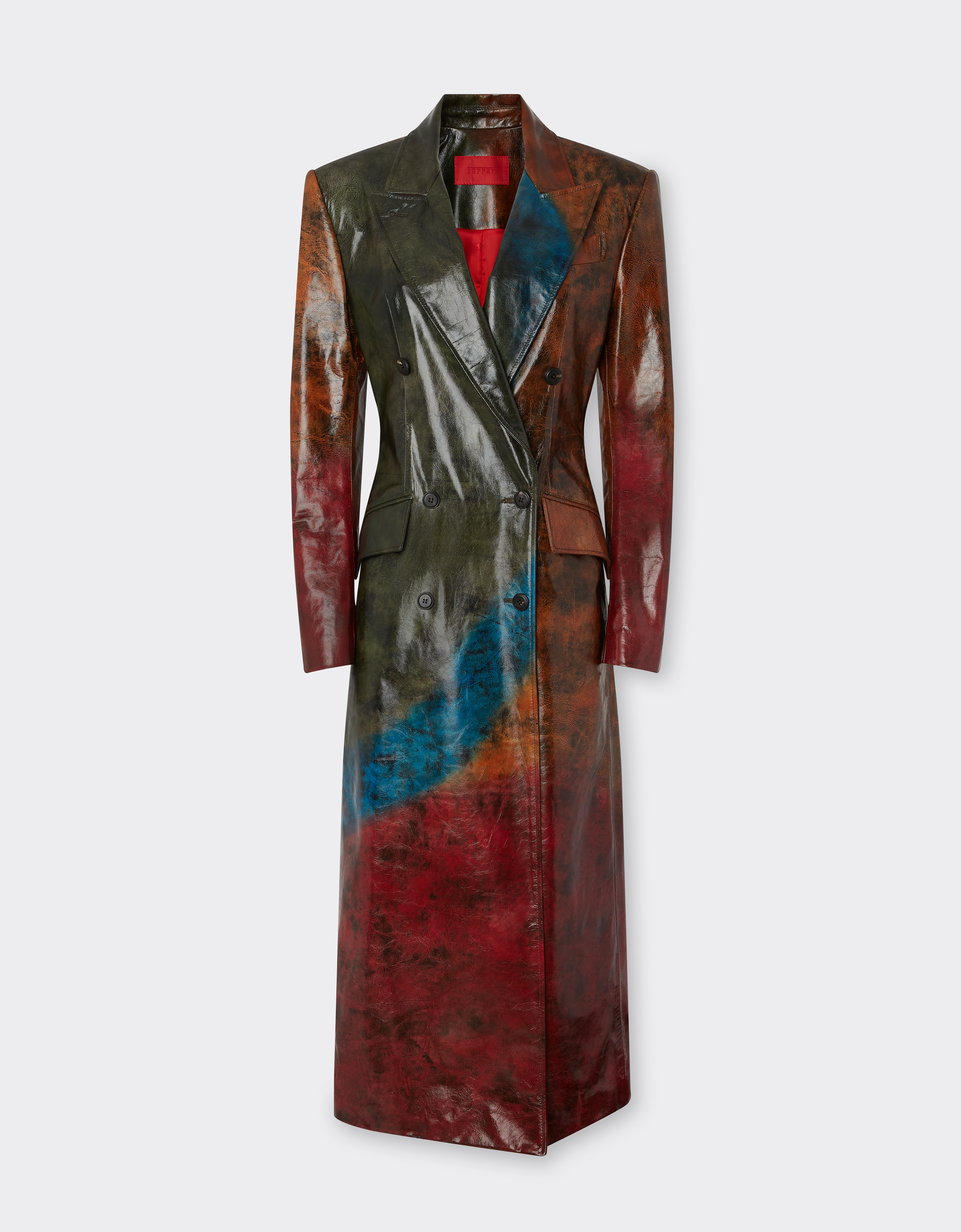 Ferrari Misted Leather Coat In Multi