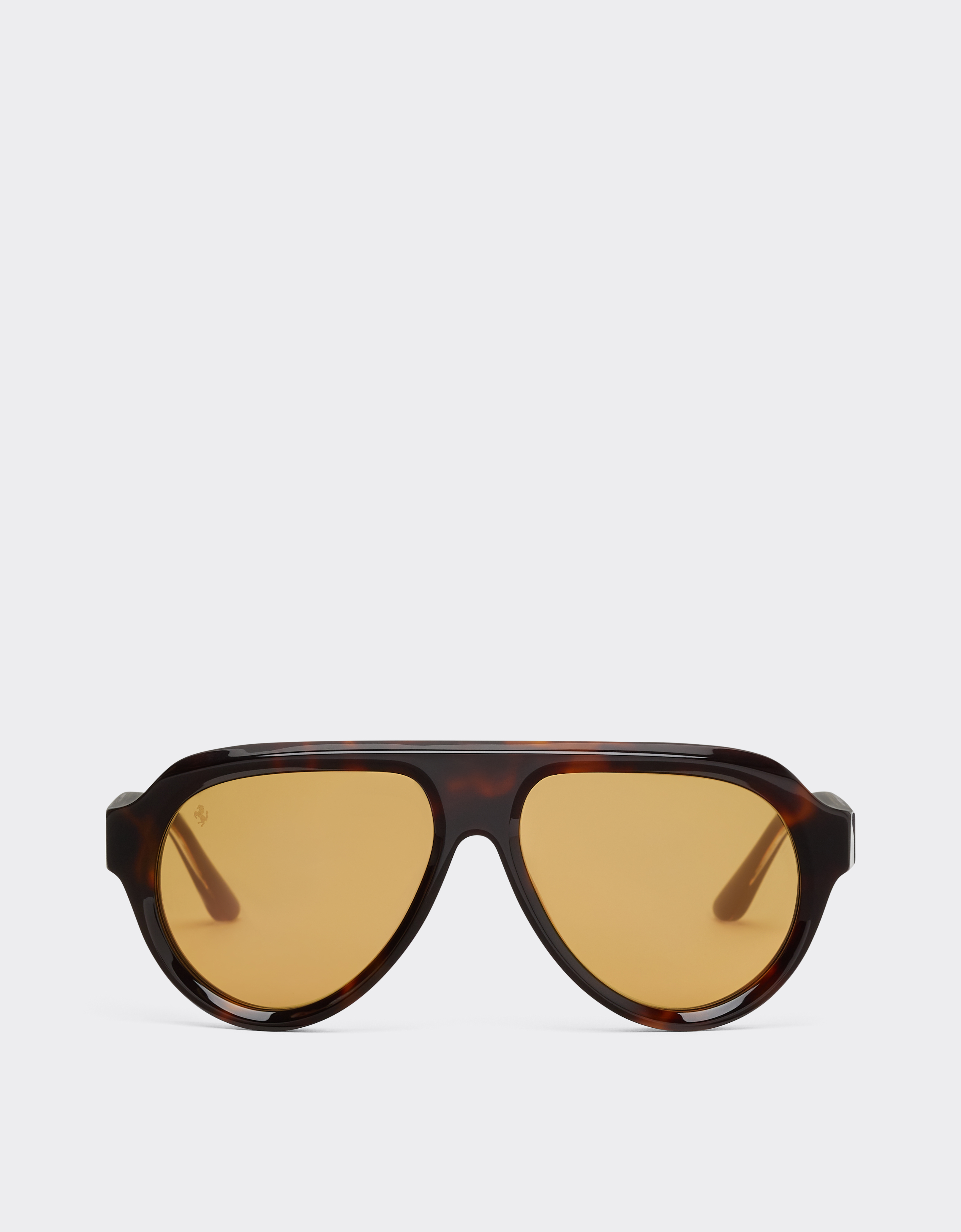 Ferrari Acetate Brown Tortoiseshell Sunglasses With Brown Gold Mirrored Lenses In Brown