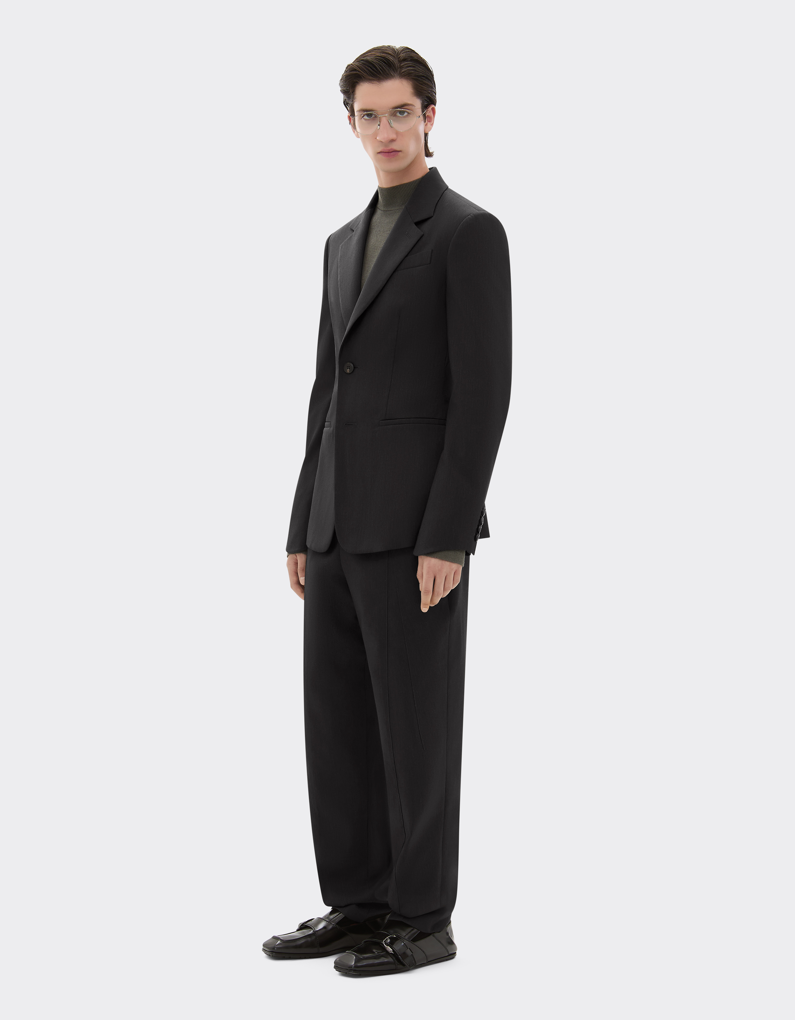 Ferrari Blazer In Q-cycle® Mélange Wool In Black