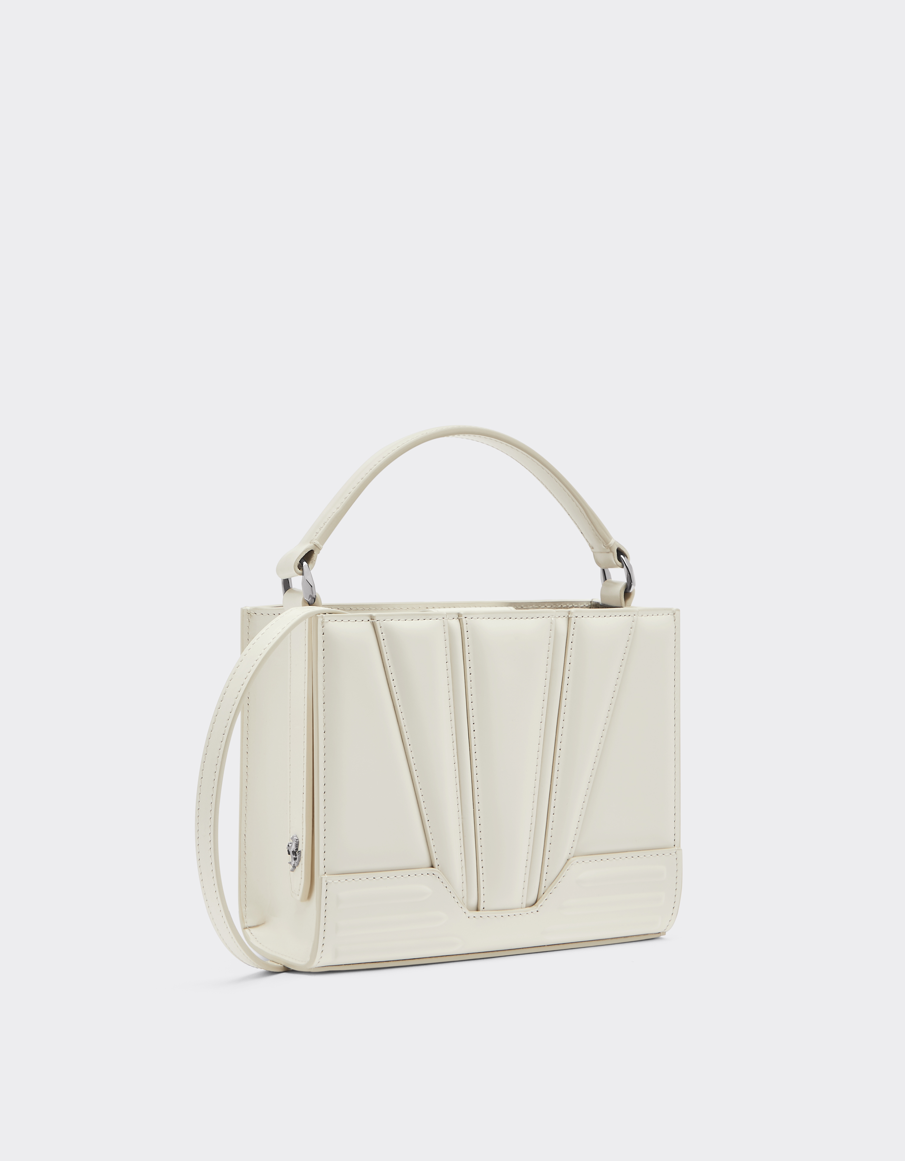 Ferrari Gt Micro Brushed Leather Tote Bag In Ivory