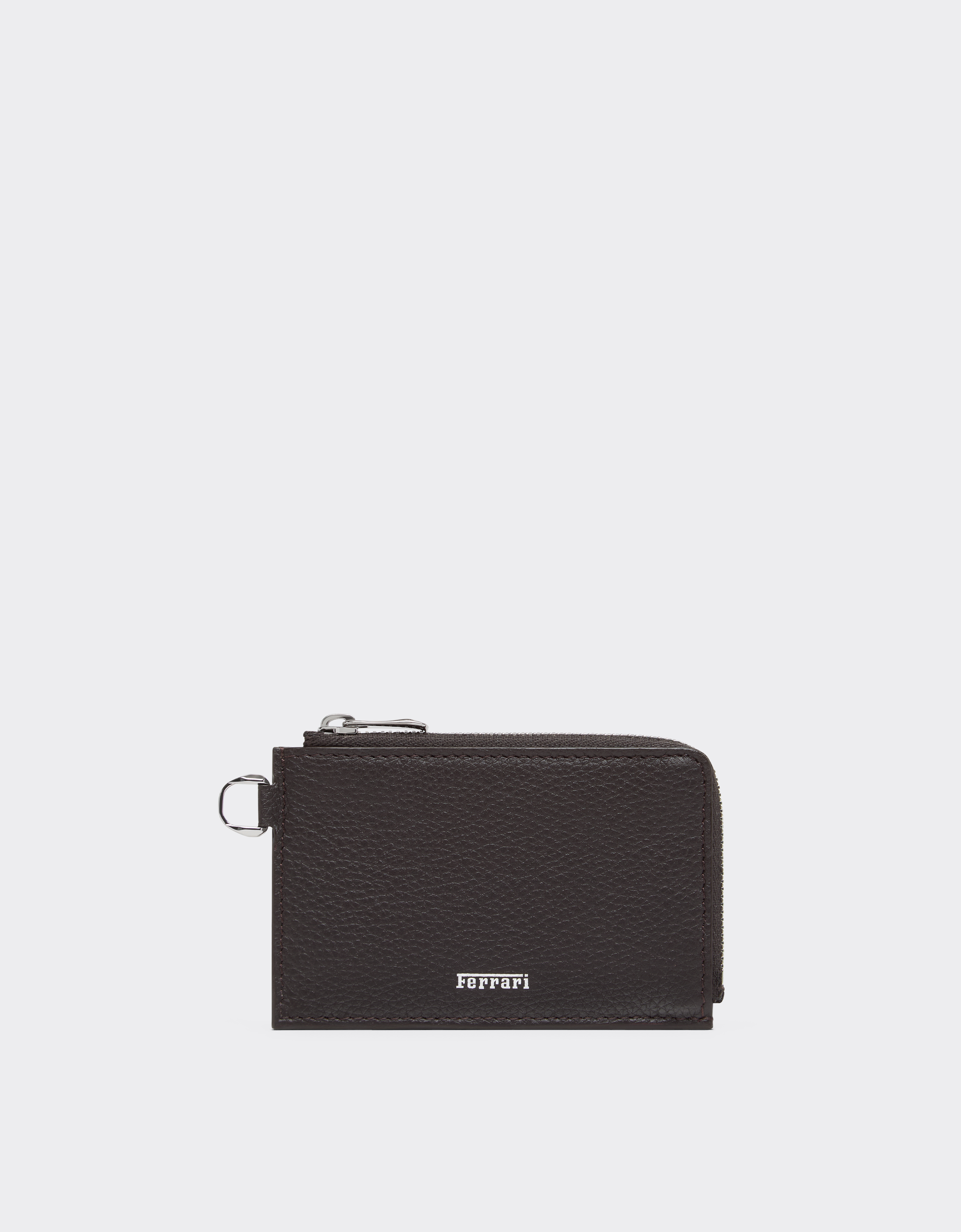 Ferrari Men's Marrone Scuro Leather Card Holder - Wallets Os