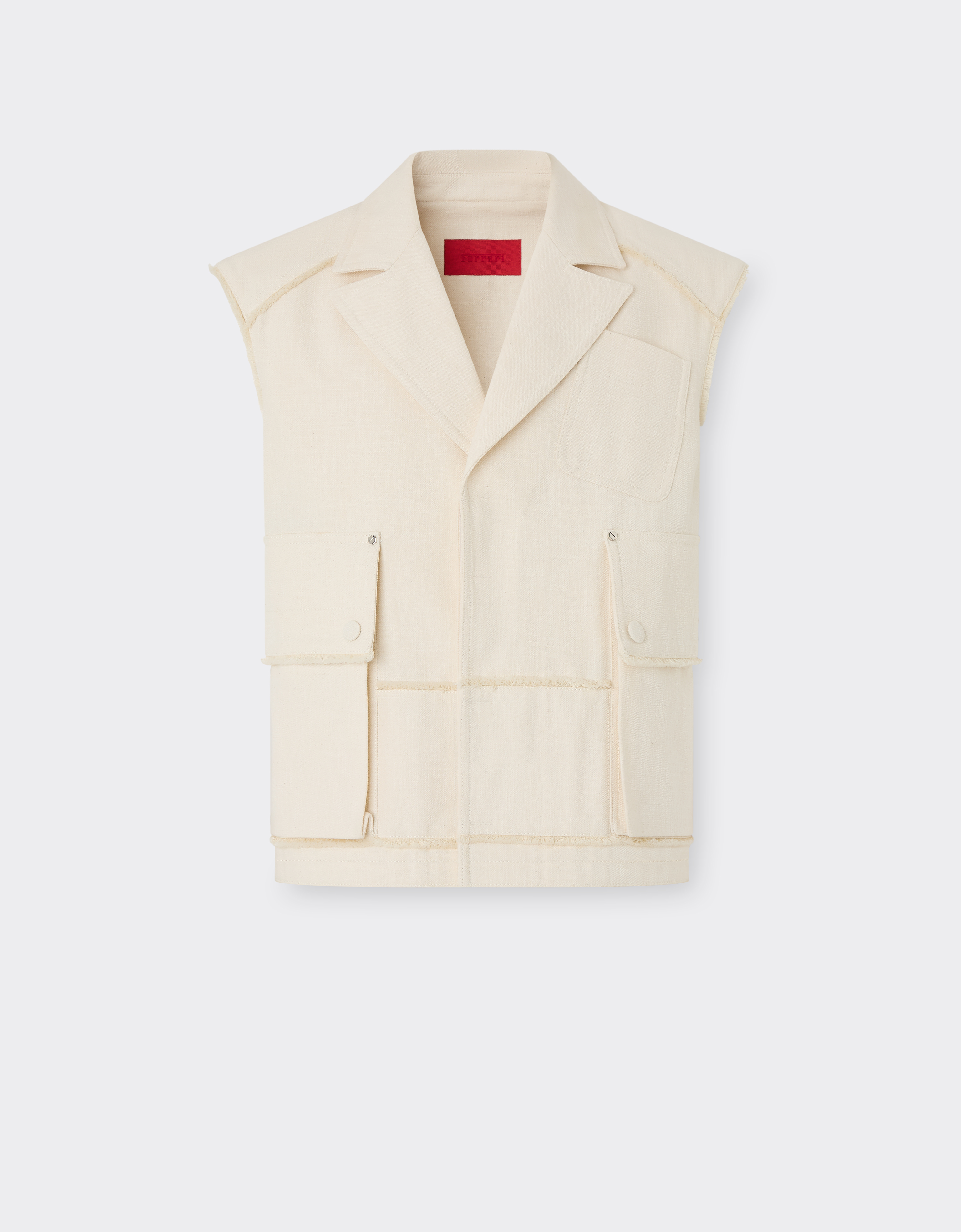 Ferrari Men's Avorio Malfilè Cotton Vest - Jackets & Outerwear 50