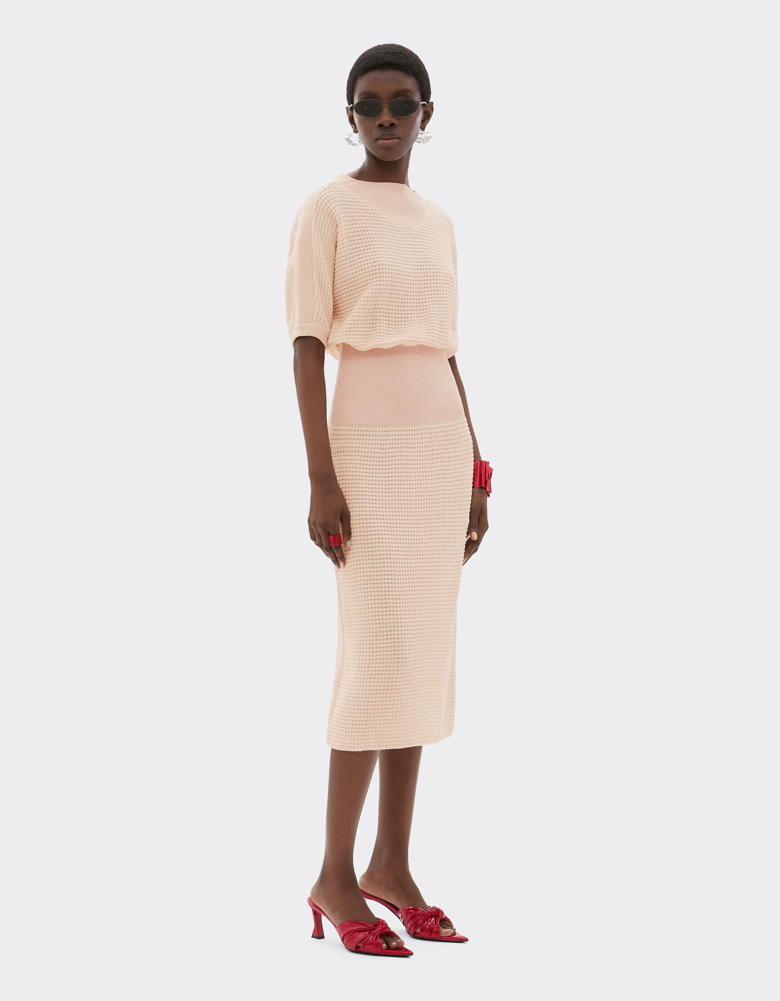 Ferrari Linen And Cotton Knit Dress