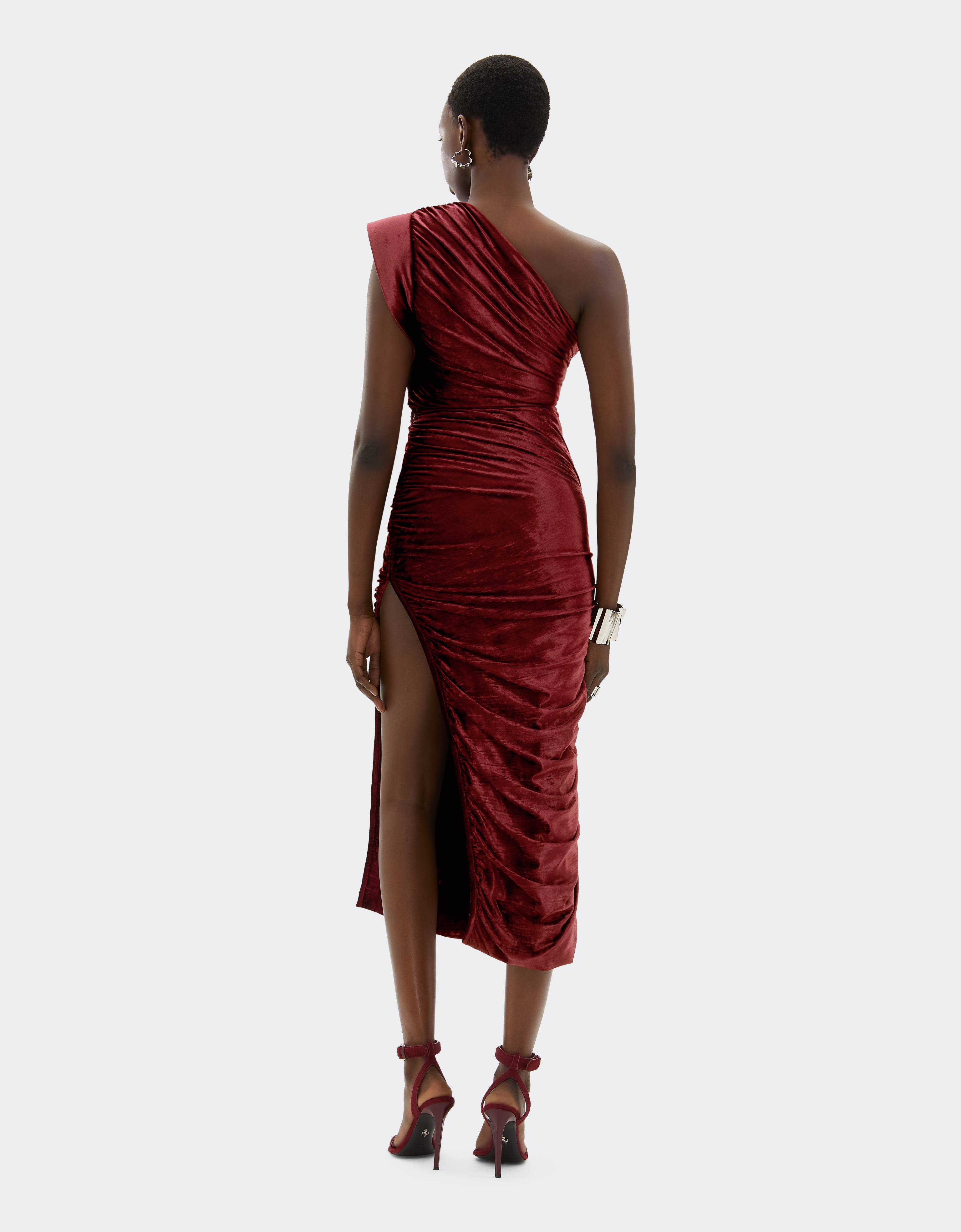 Ferrari Velvet-effect Jersey Skirt In Brown