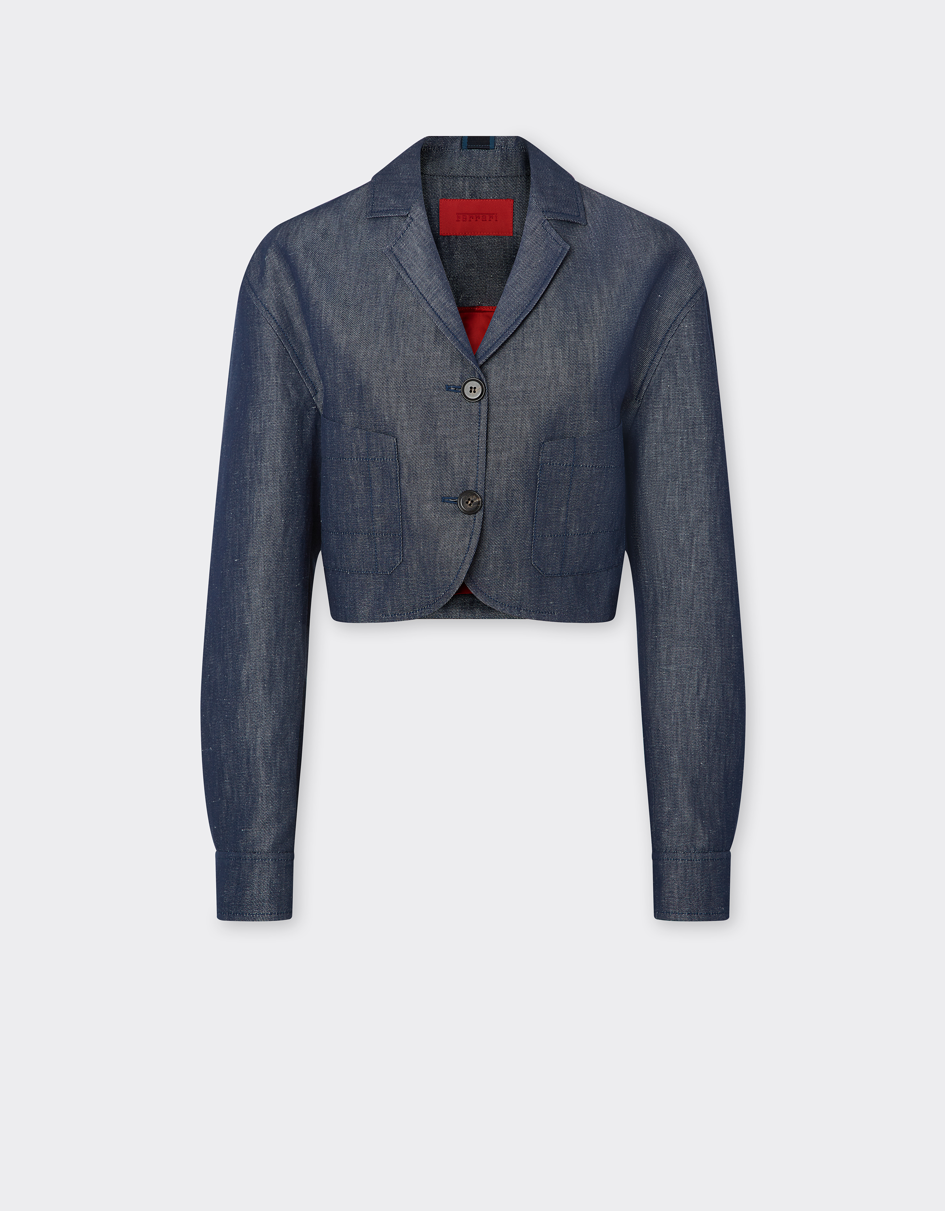 Ferrari Blazer In Denim Effect Tricotine