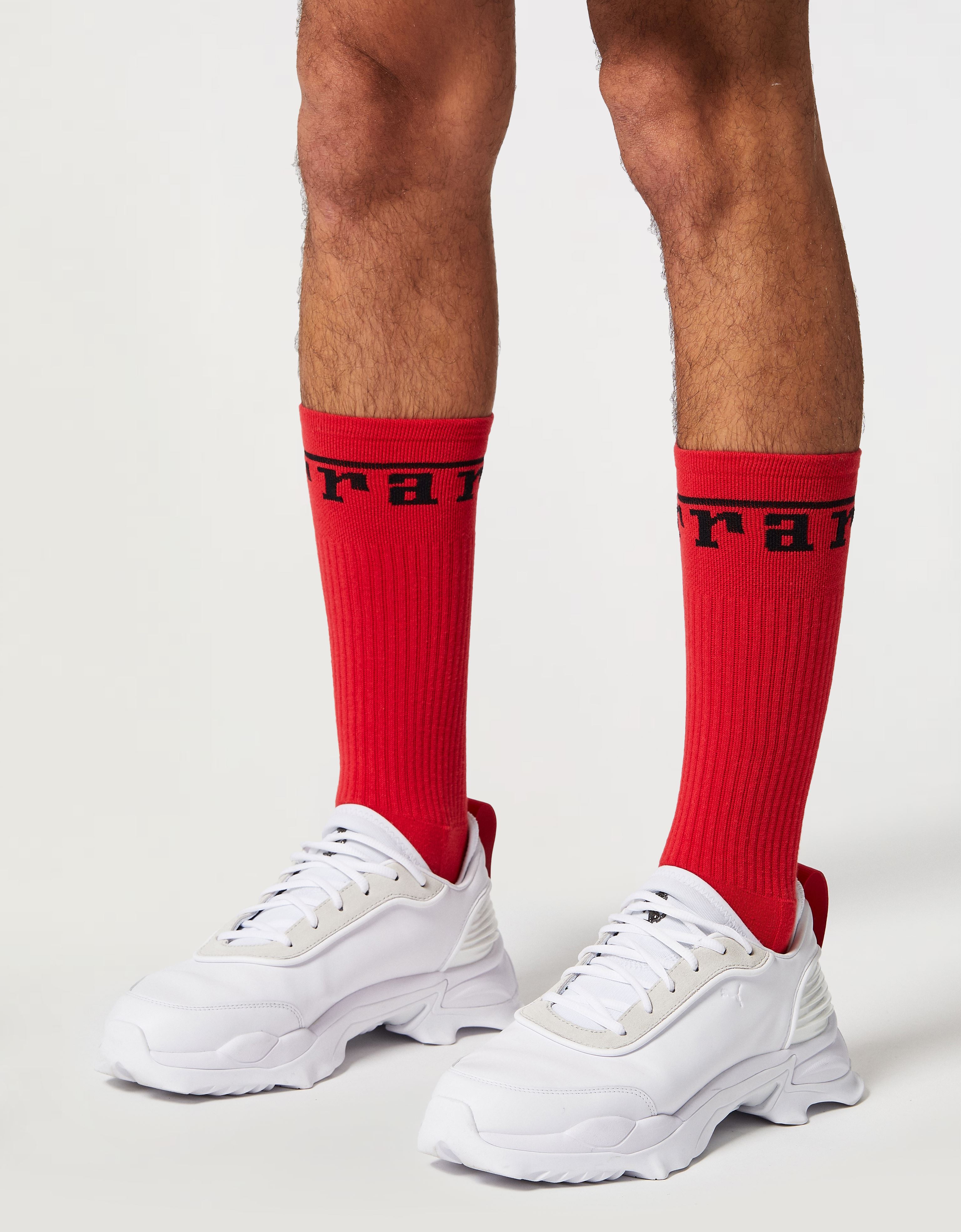 Ferrari Cotton Blend Socks With Logo In Red