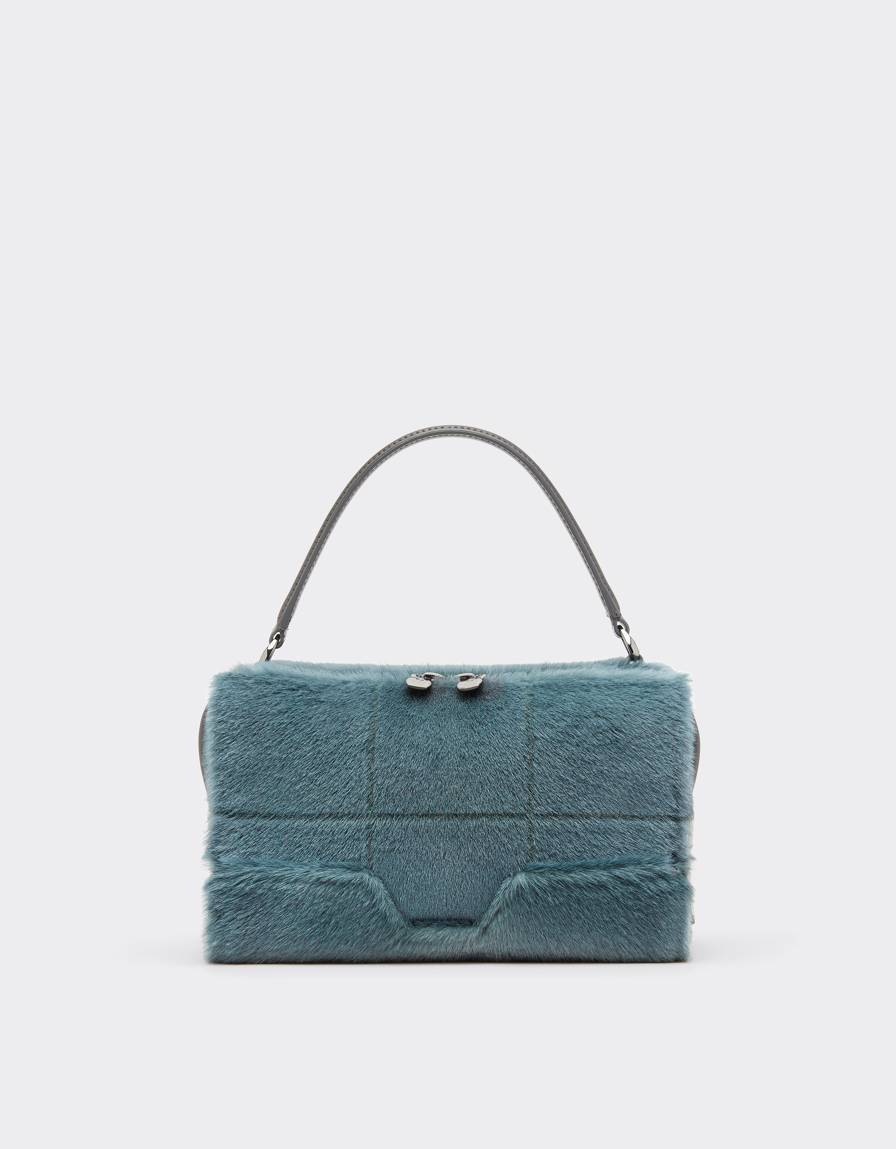Ferrari Gt Soft Mini Bag In Shearling In Blue
