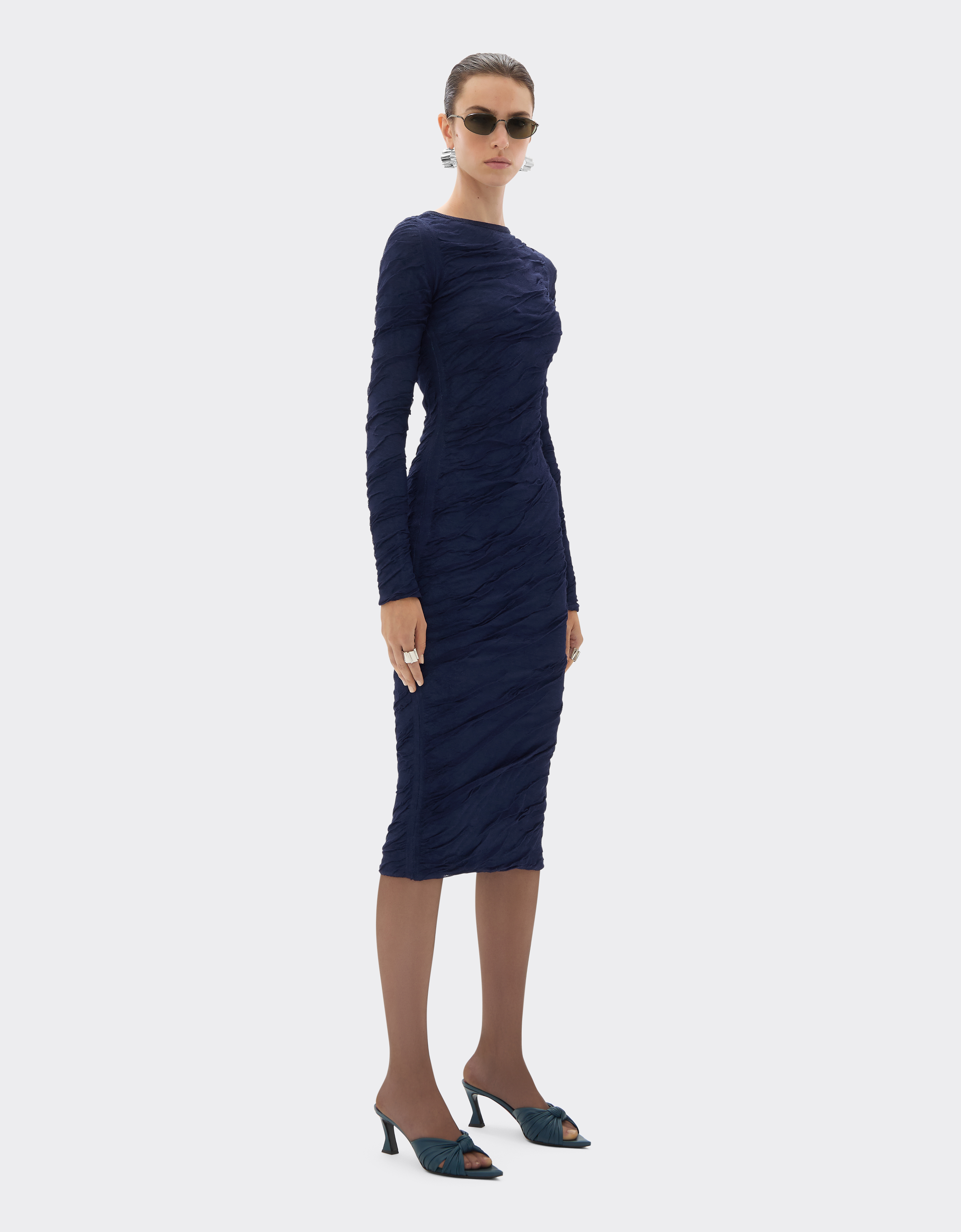  Ferrari Strickkleid Aus Wolle Und Baumwolle - Female Kleider Navy 36 