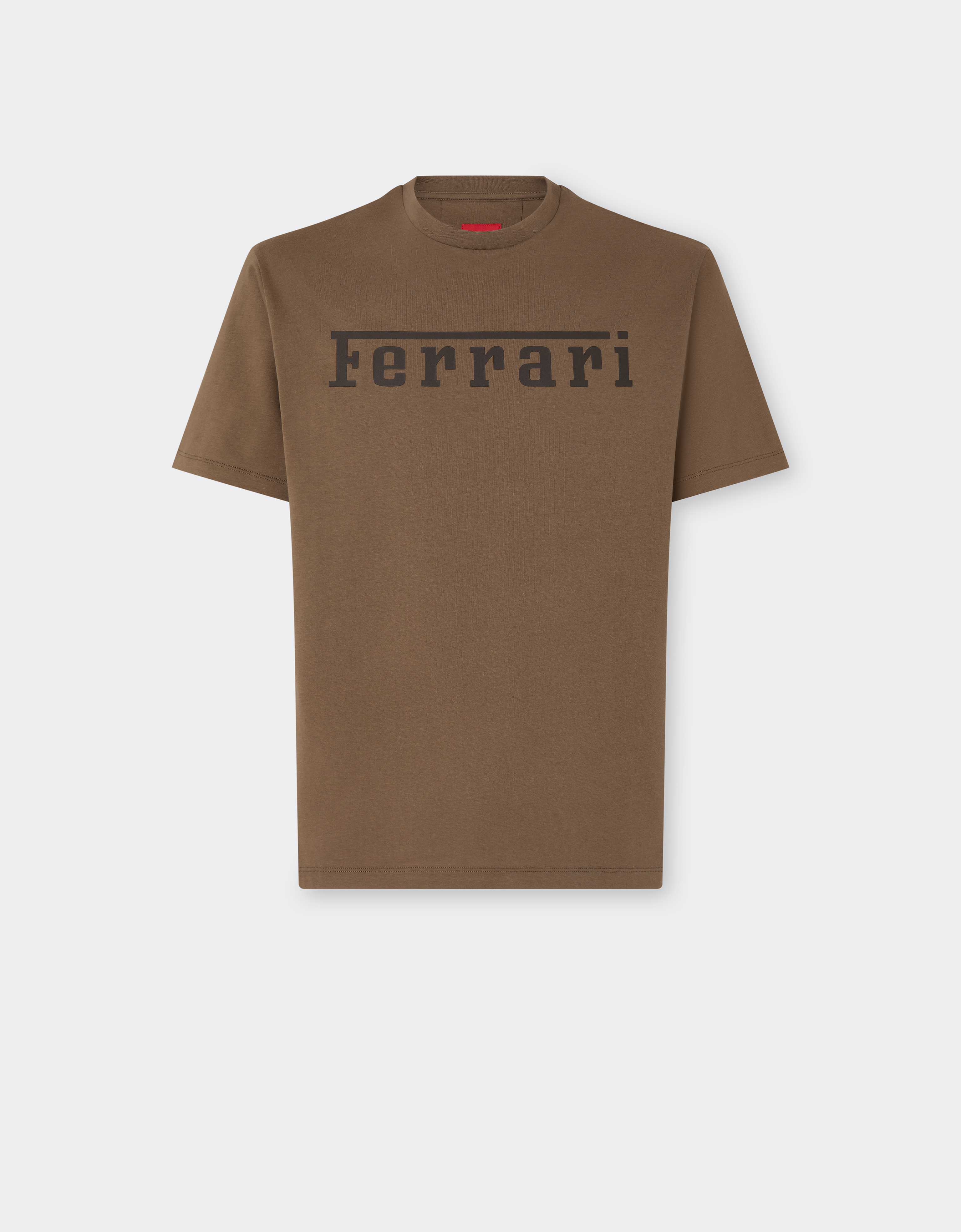 Ferrari Unisex Mahogany Cotton T-Shirt With Logo - T-Shirts Xl