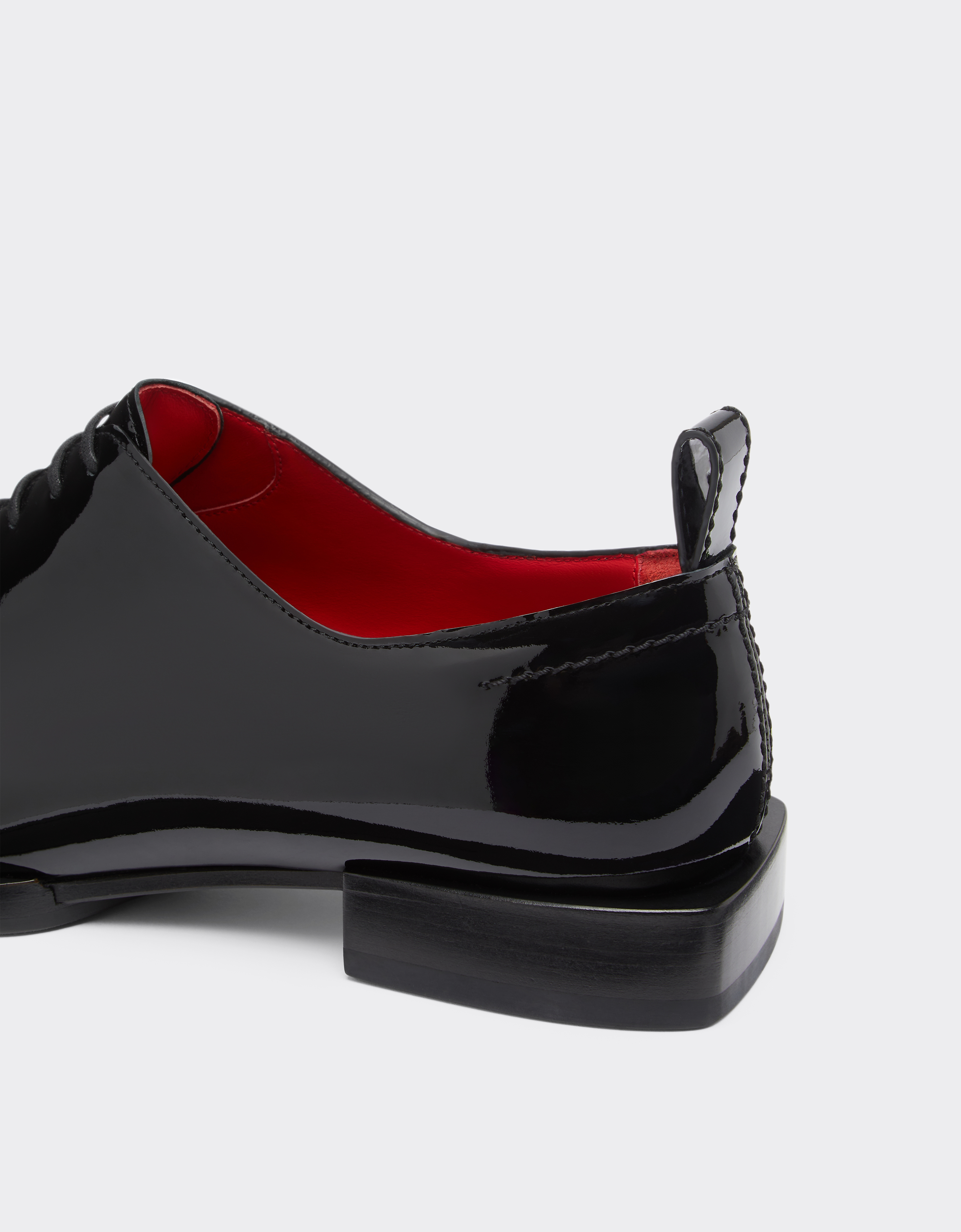 Ferrari Derby Shoe In Coated Leather In Black