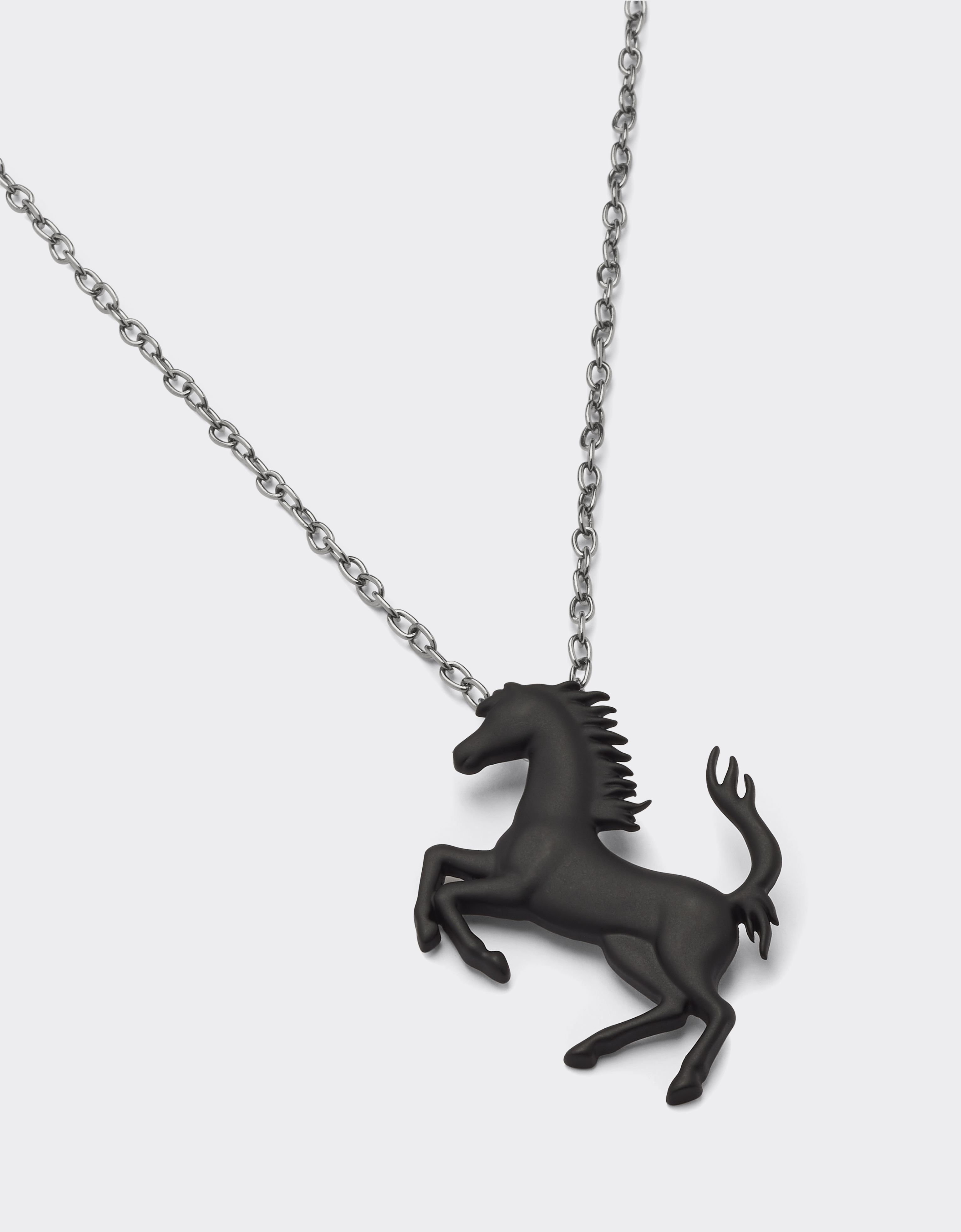 Shop Ferrari Necklace With Prancing Horse In Black