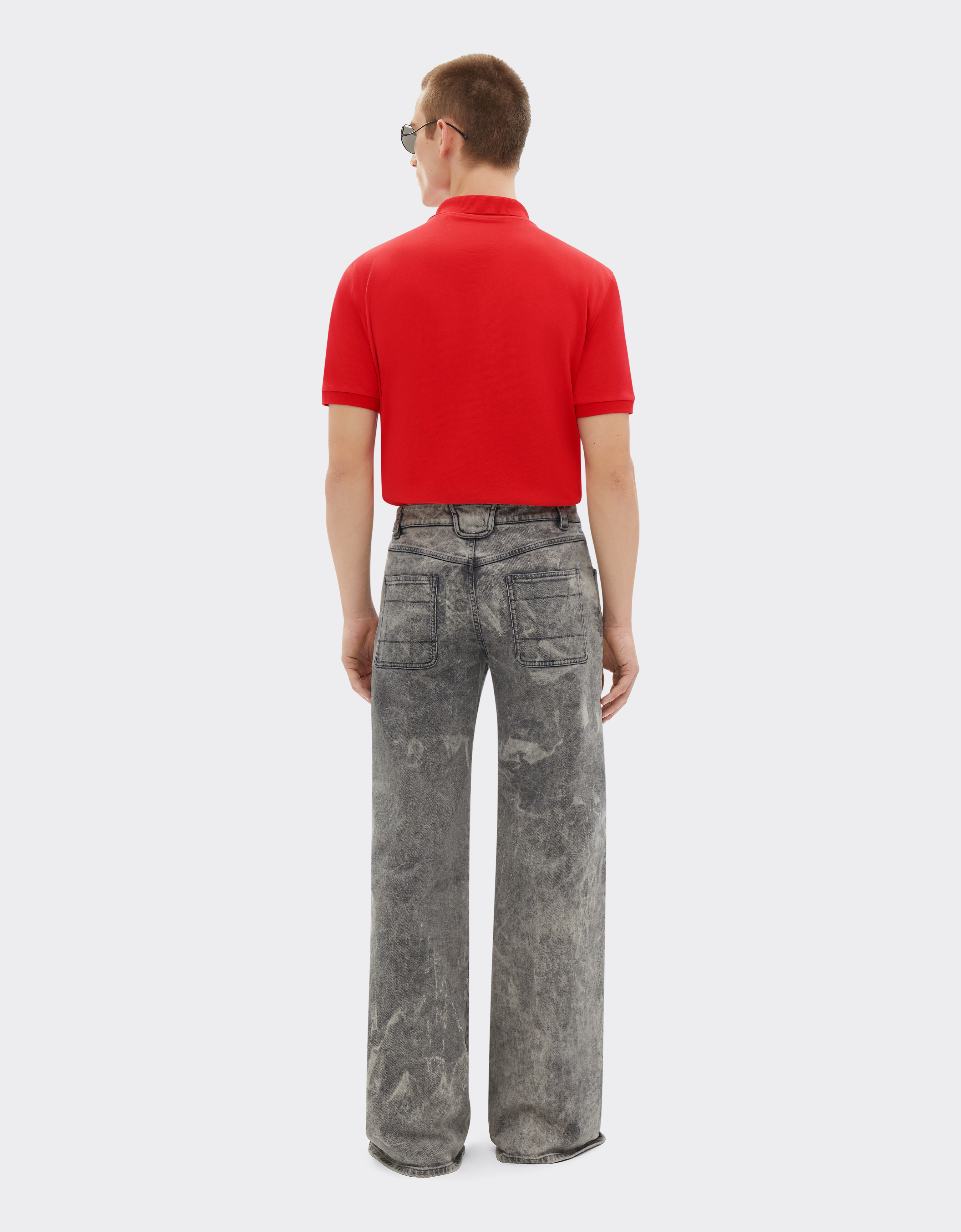 Ferrari Cotton Polo Shirt With Logo In Rosso Dino