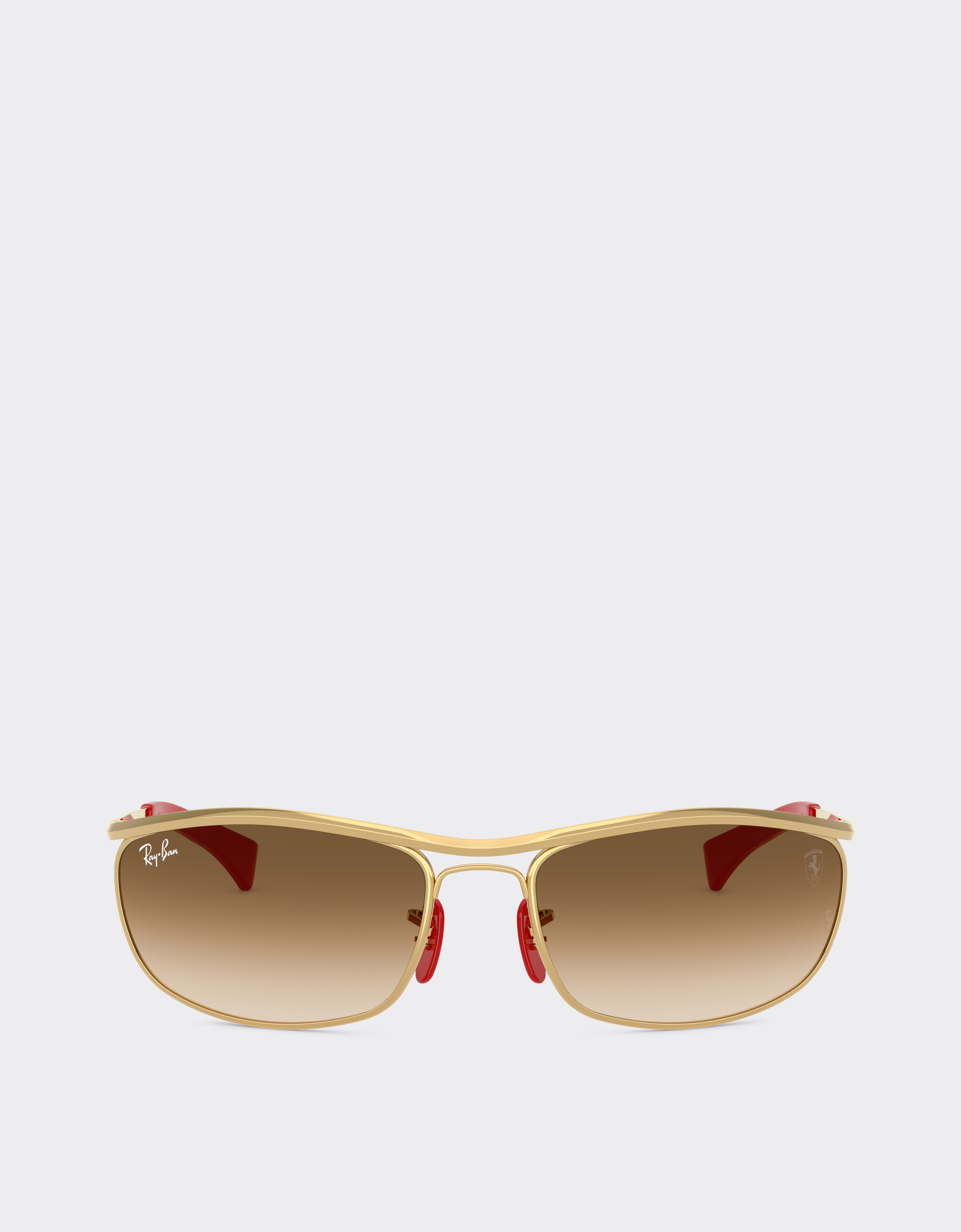 Ferrari Ray-ban For Scuderia  Rb3819m In Gold Metal With Light Brown Gradient Lenses