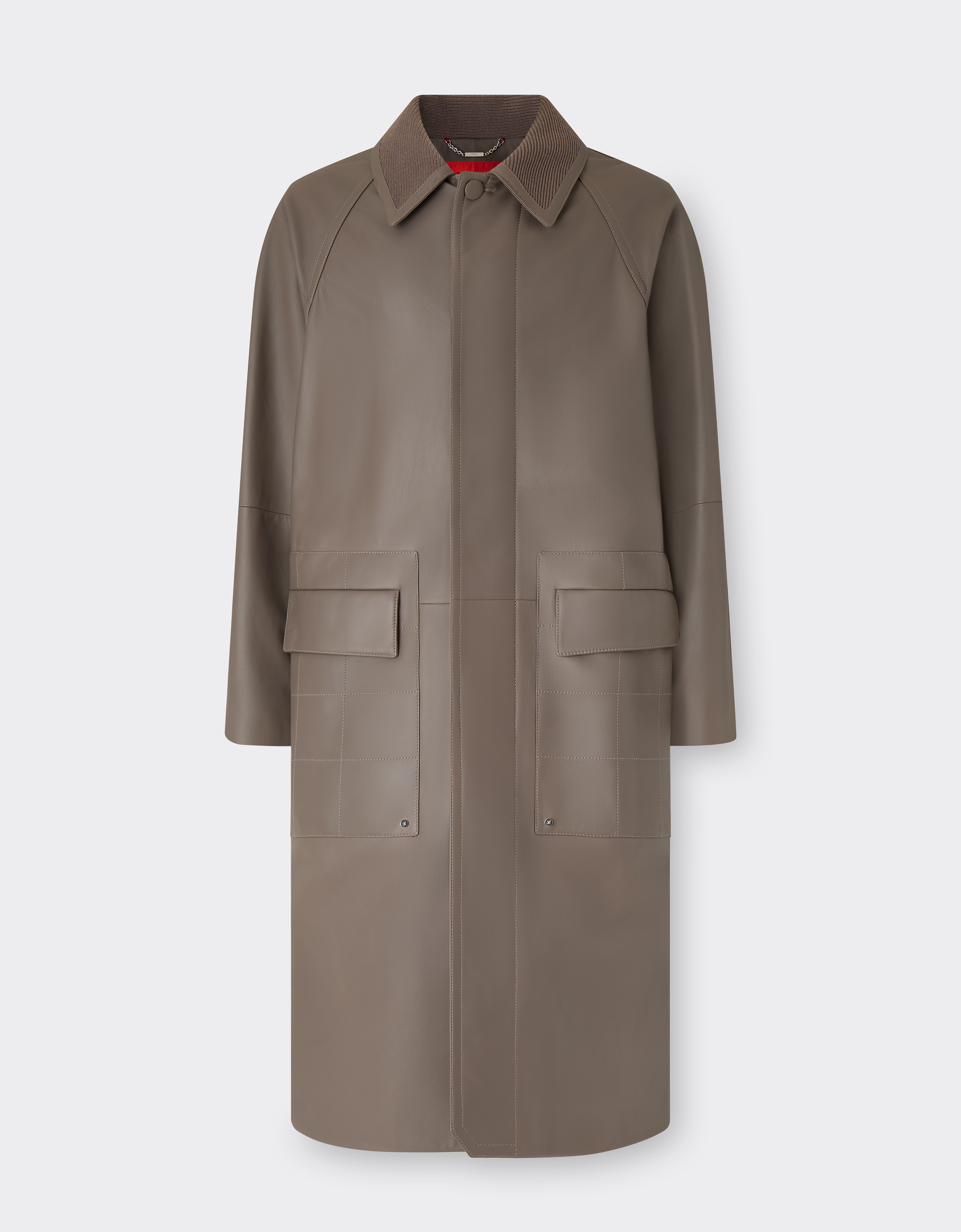 Ferrari Men's Clay Rubberized Nappa Leather Coat - Jackets & Outerwear 48