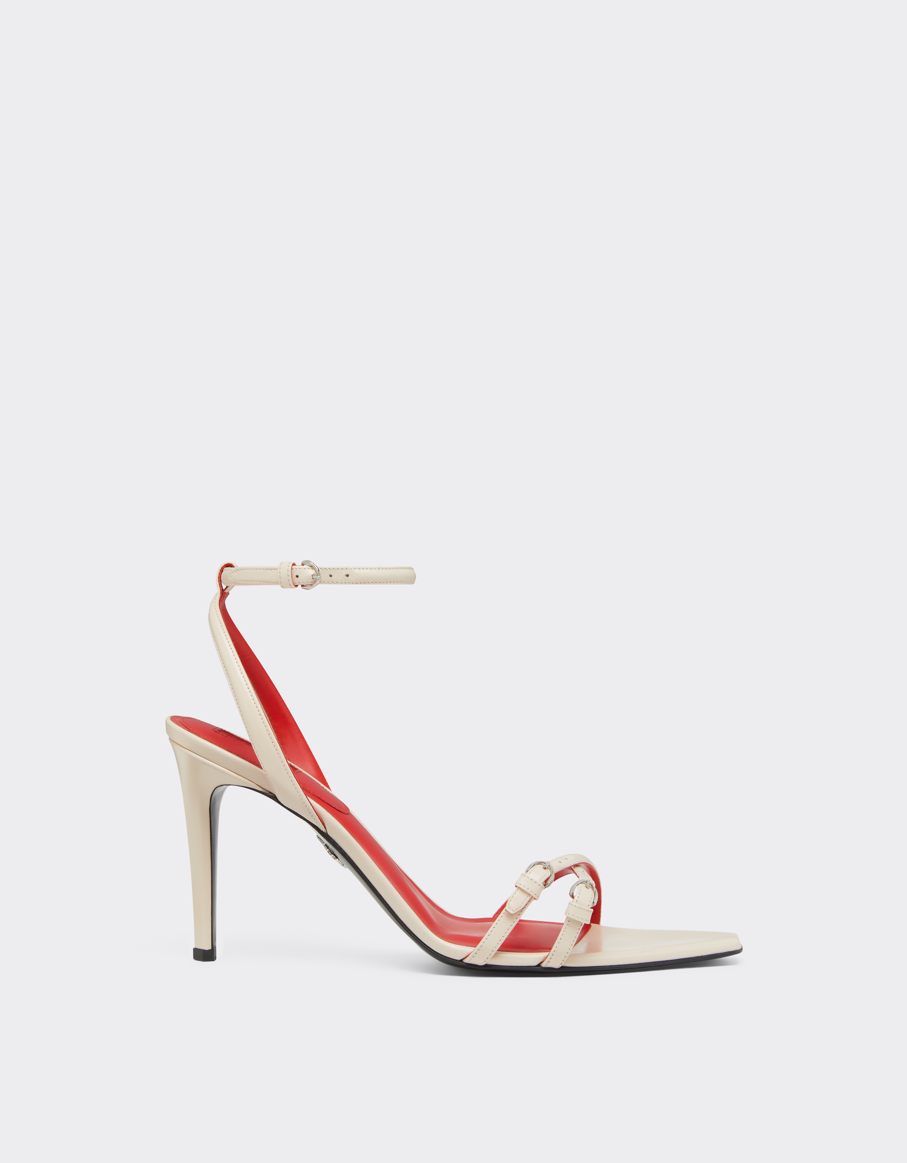 Ferrari Glossy Leather Sandals In Pink