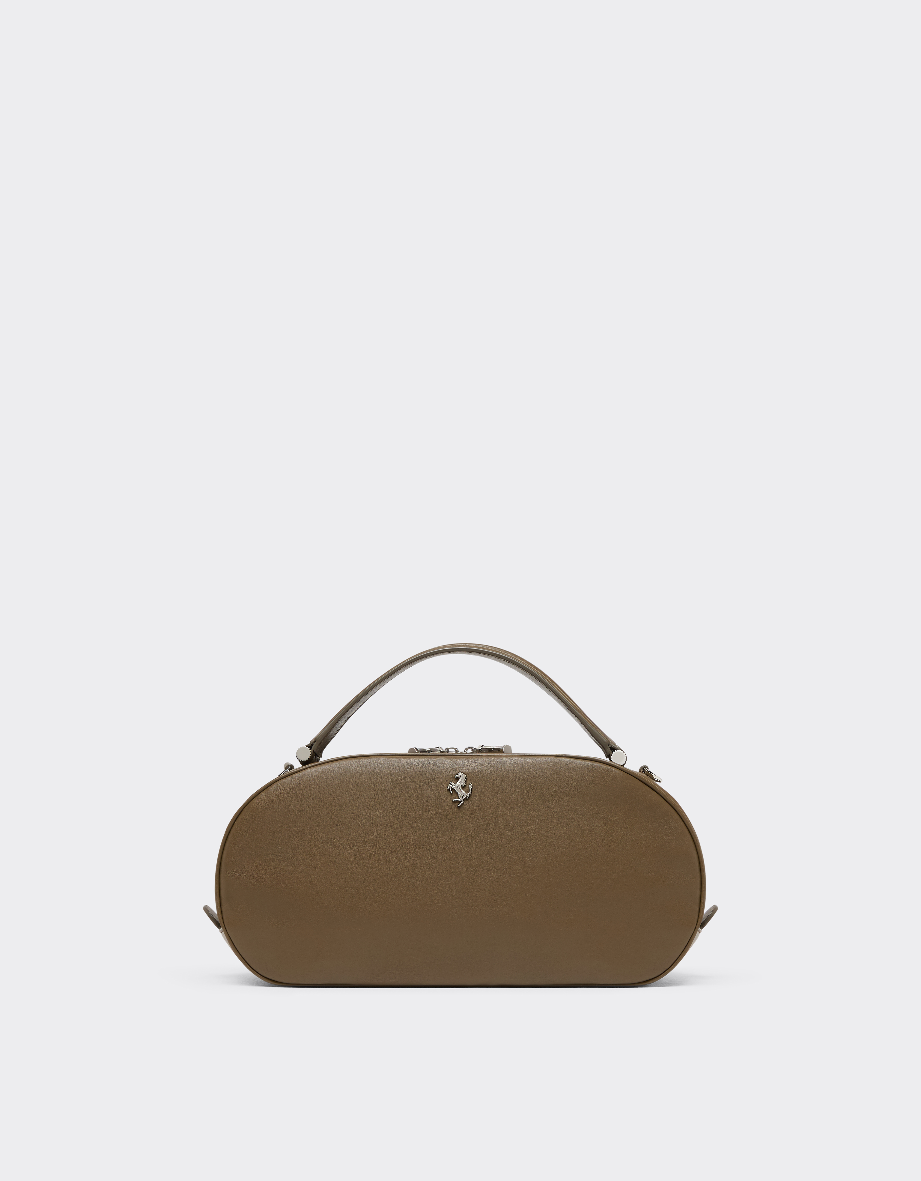 Ferrari Women's Khaki Green The Dino Mini Bowling Bag Soft In Leather - Mini Bags Os