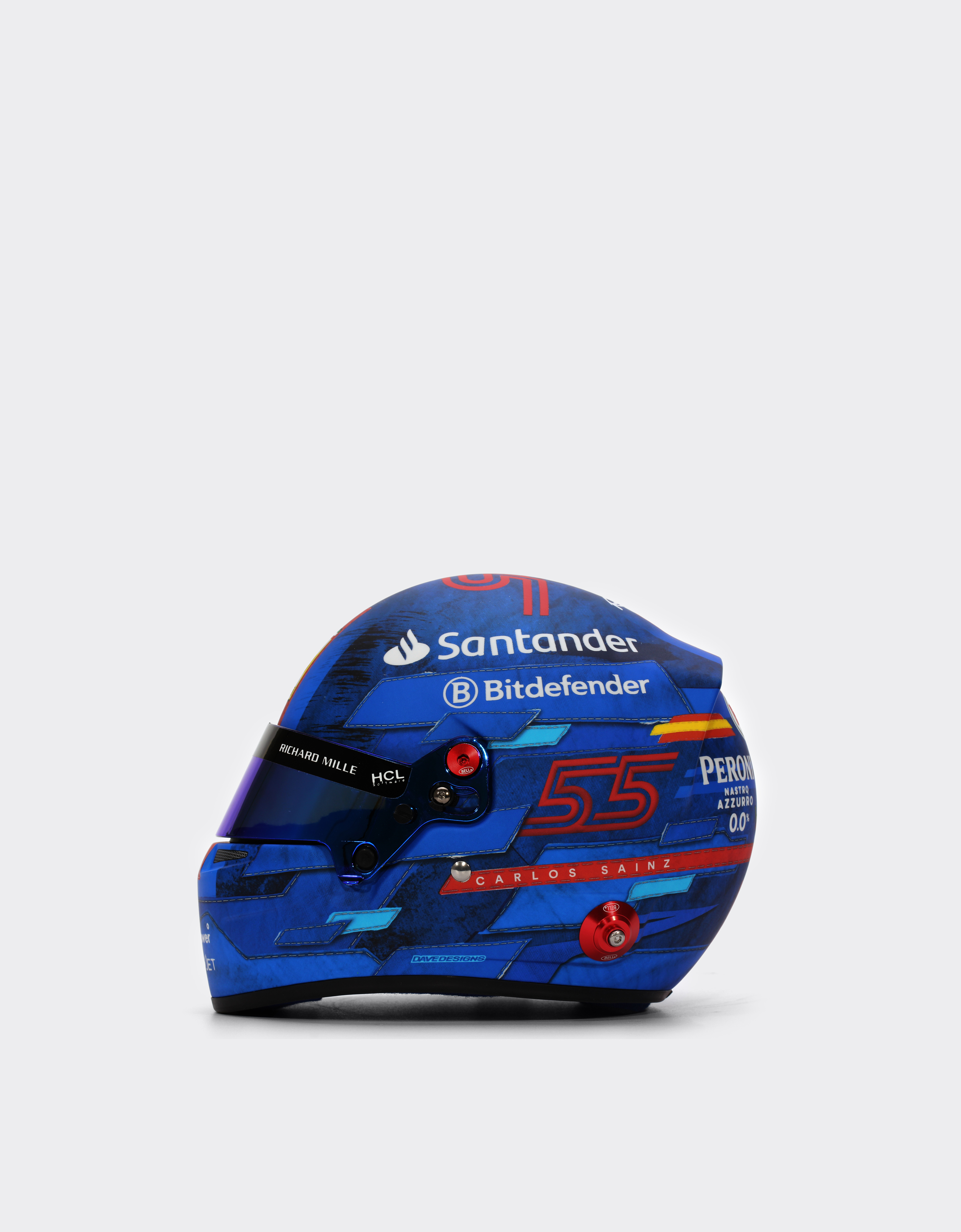  Ferrari Carlos Sainz Miami 2024 Special Edition Mini Helmet In 1:2 Scale -  Casques Bleu écossais Os 