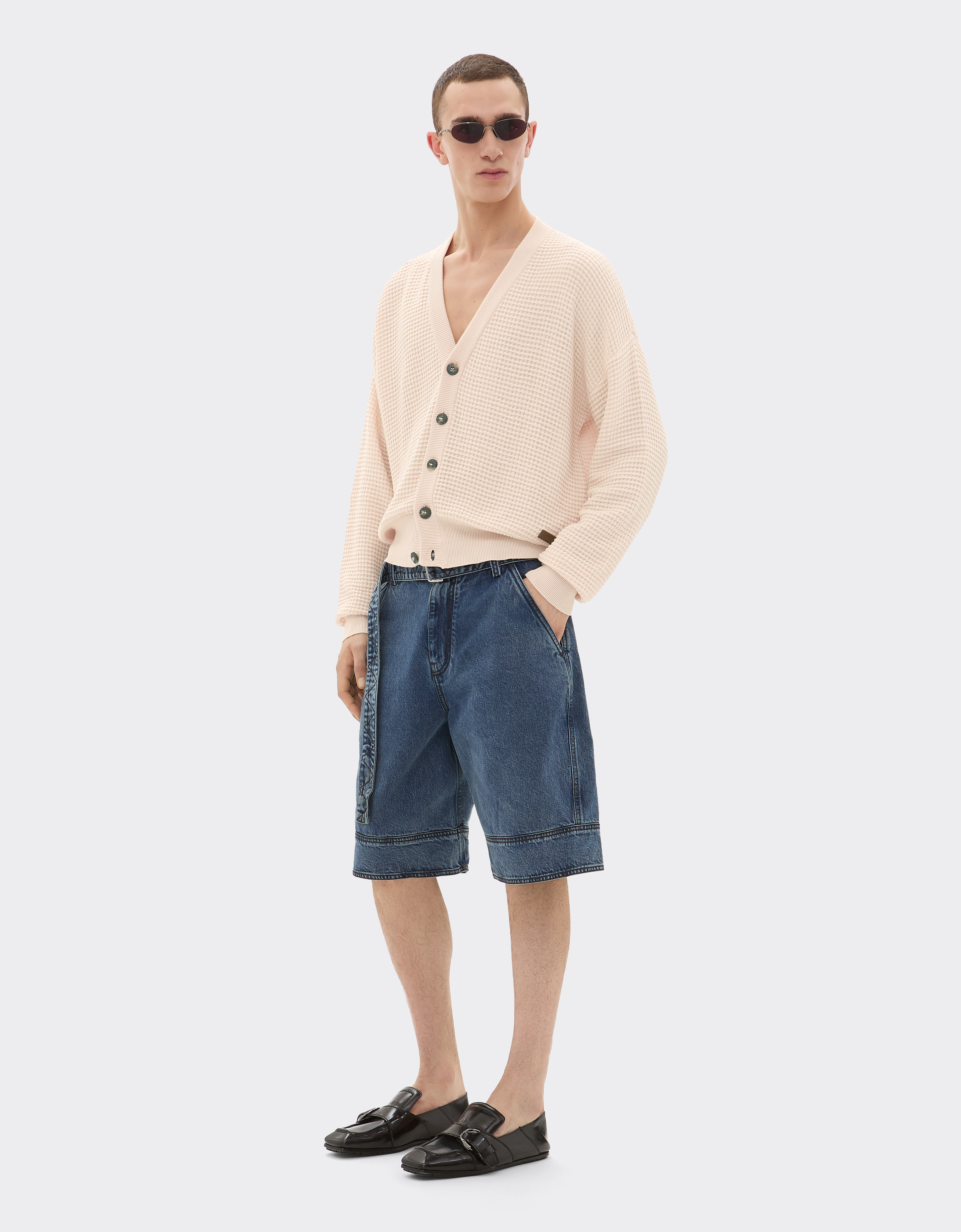 Ferrari Cotton And Linen Cardigan With Link Pattern