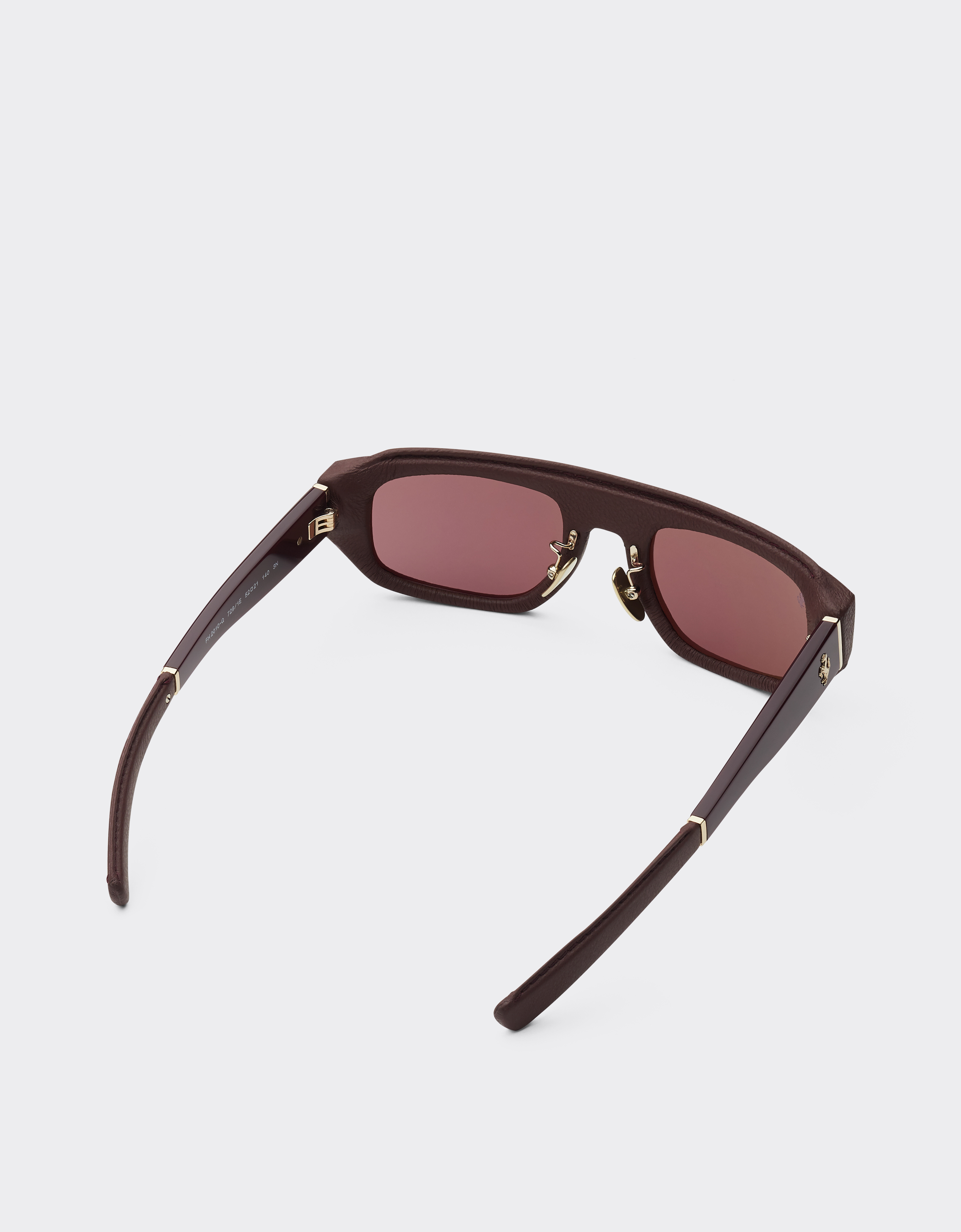 FERRARI FERRARI BROWN FERRARI SUNGLASSES IN ACETATE AND LEATHER WITH EXCLUSIVE CONTRAST PRO™ LENSES 