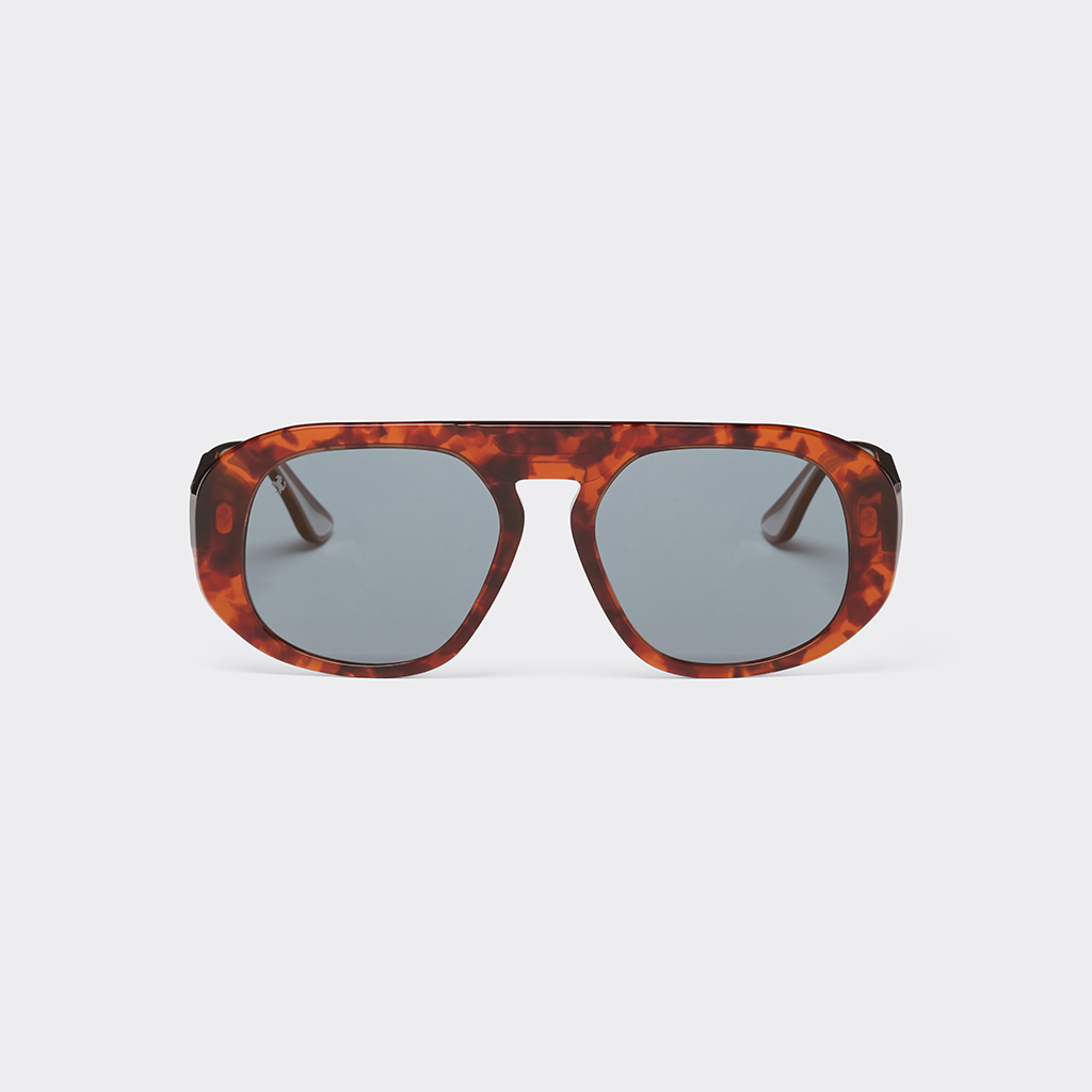 Ferrari Sunglasses In Brown Tortoiseshell Acetate With Polarised Blue Lenses In Brown