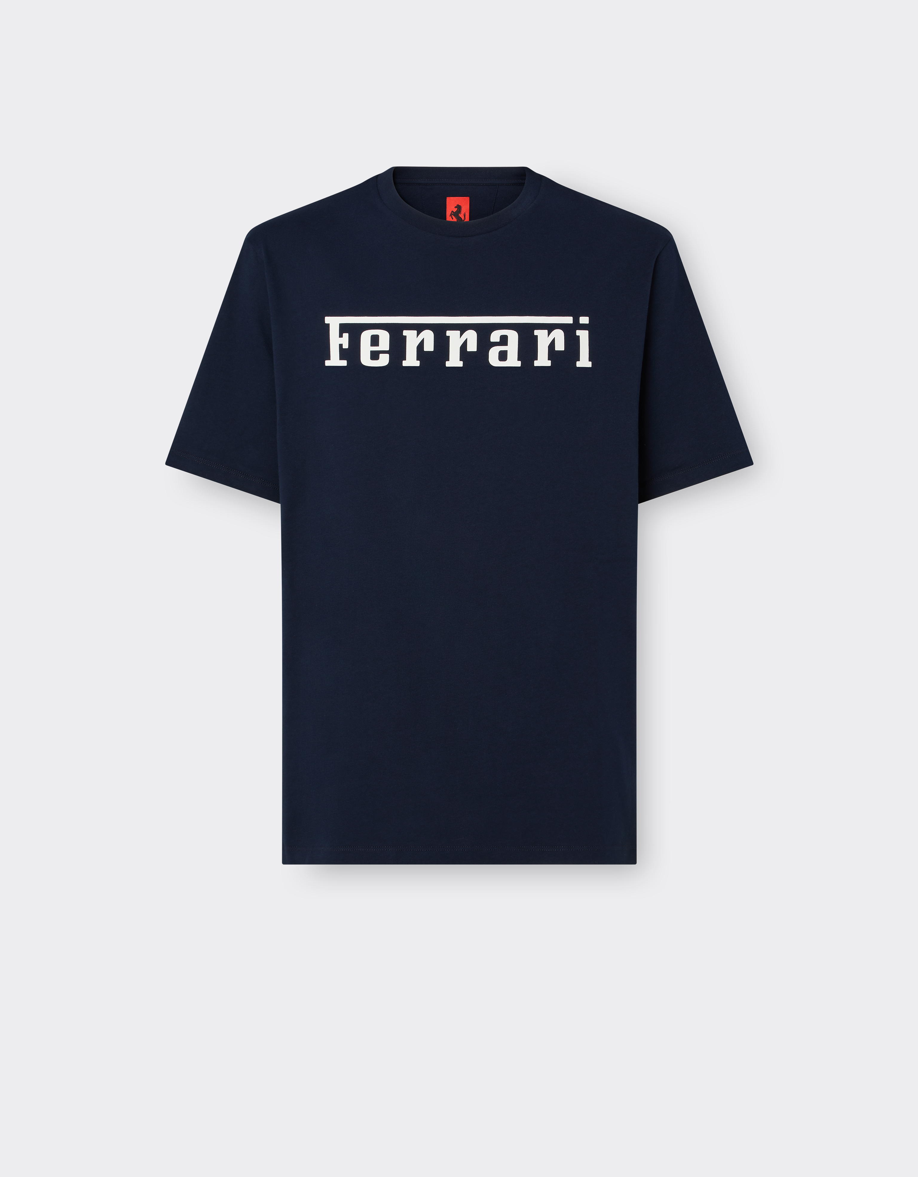 Ferrari Cotton T-shirt With Logo In Navy